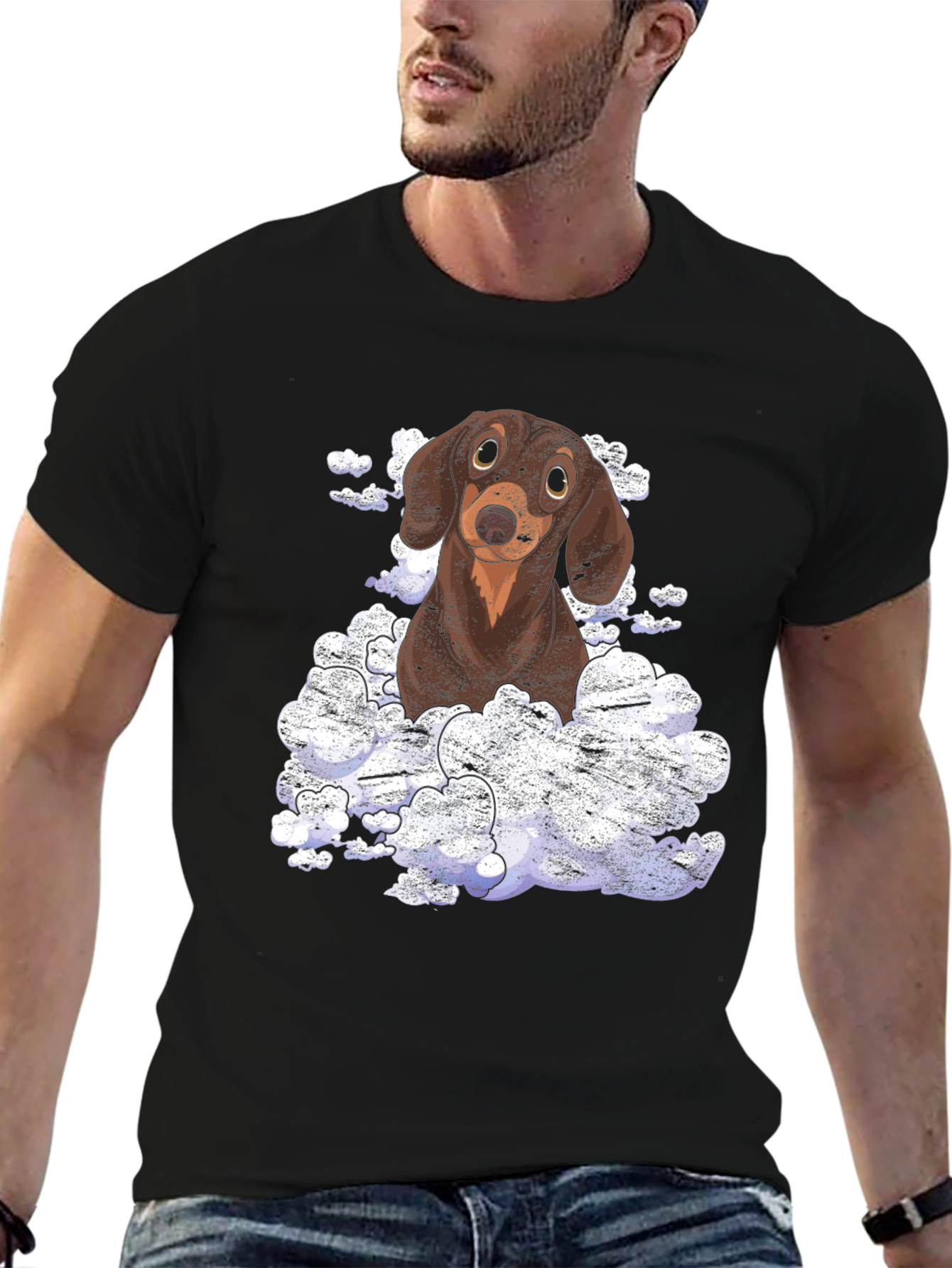 Dachshund in Clouds Graphic Tee