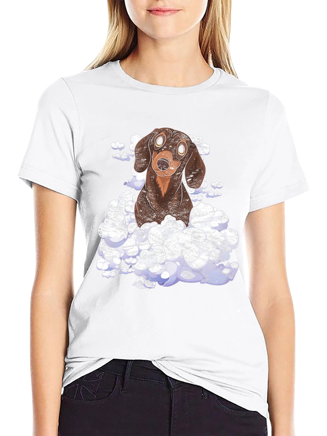 Dachshund in Clouds Graphic Tee