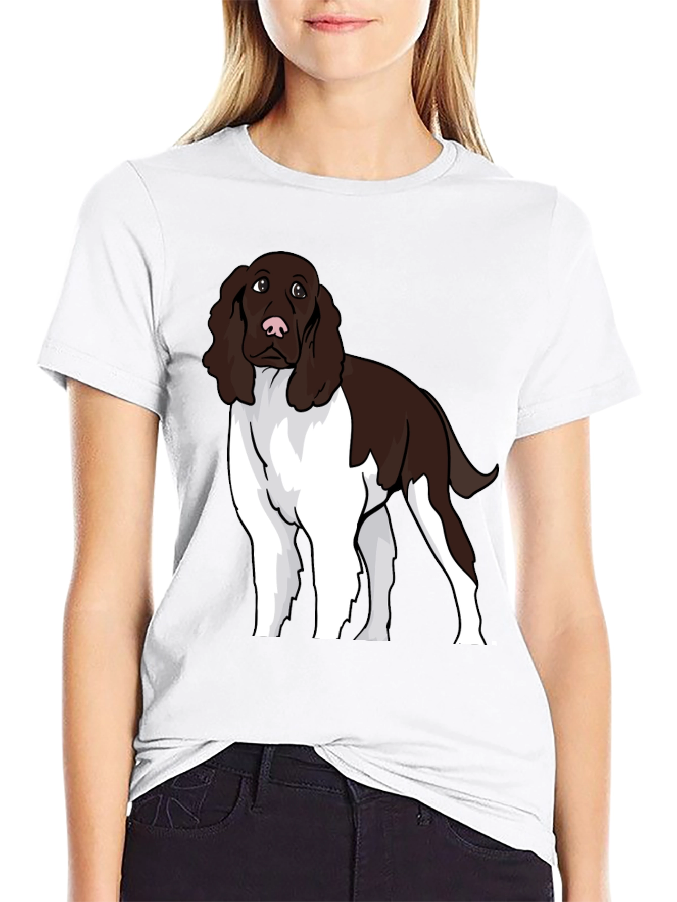 Dog Lovers T-Shirt with Springer Spaniel Design