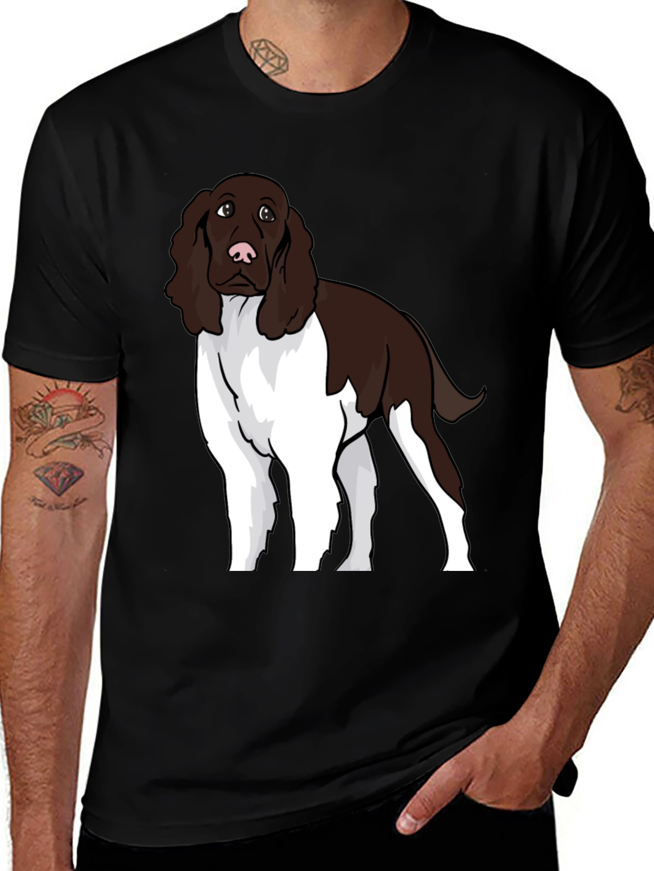 Dog Lovers T-Shirt with Springer Spaniel Design