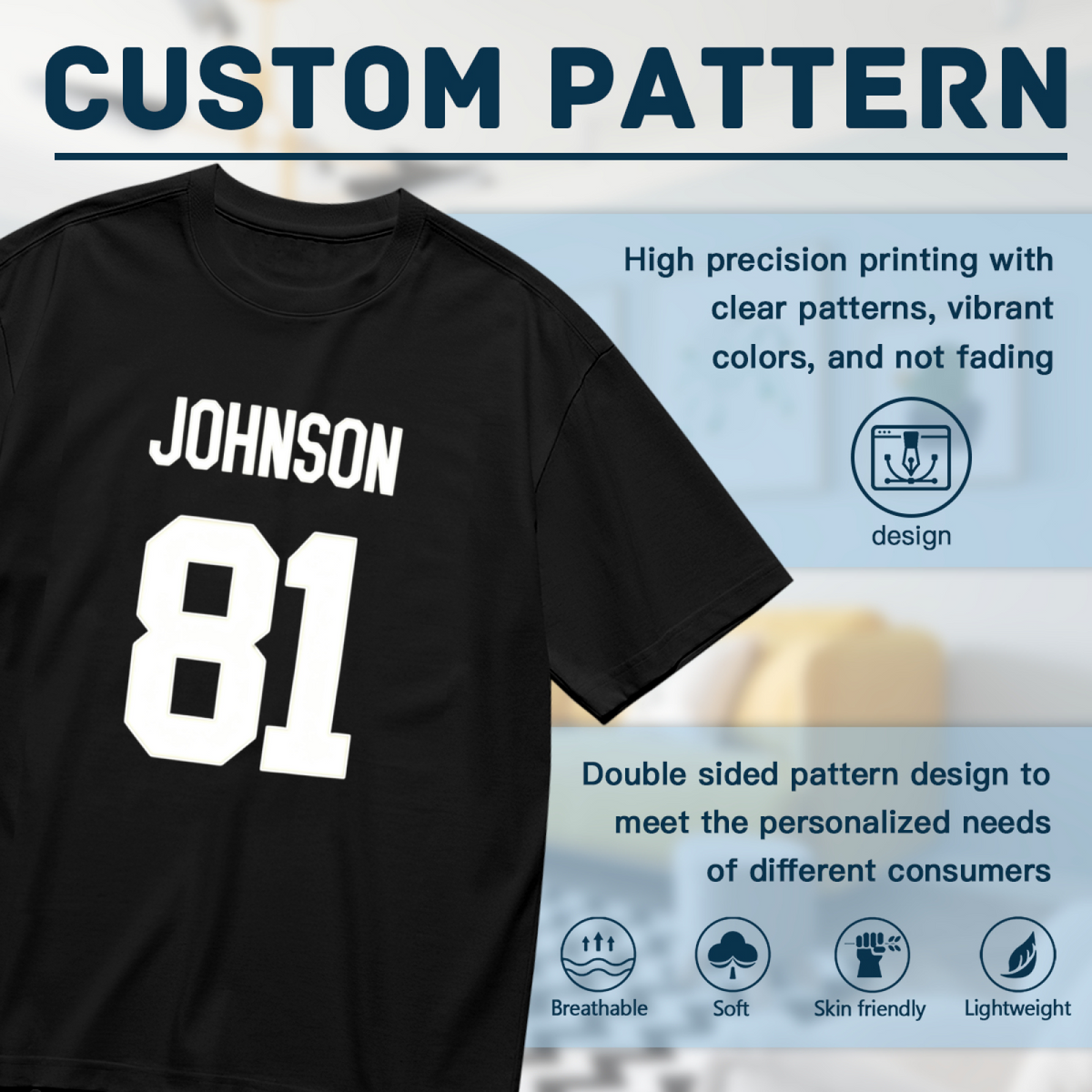 Plus Size Women Sporty Johnson 81 Number Jersey?Style Ladies T?Shirt