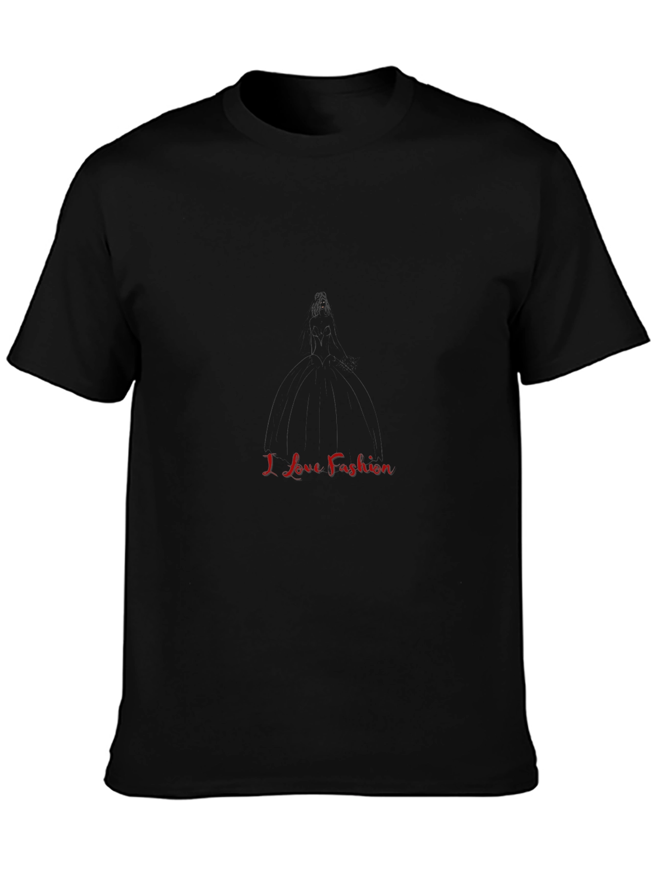 I Love Fashion Black T-Shirt