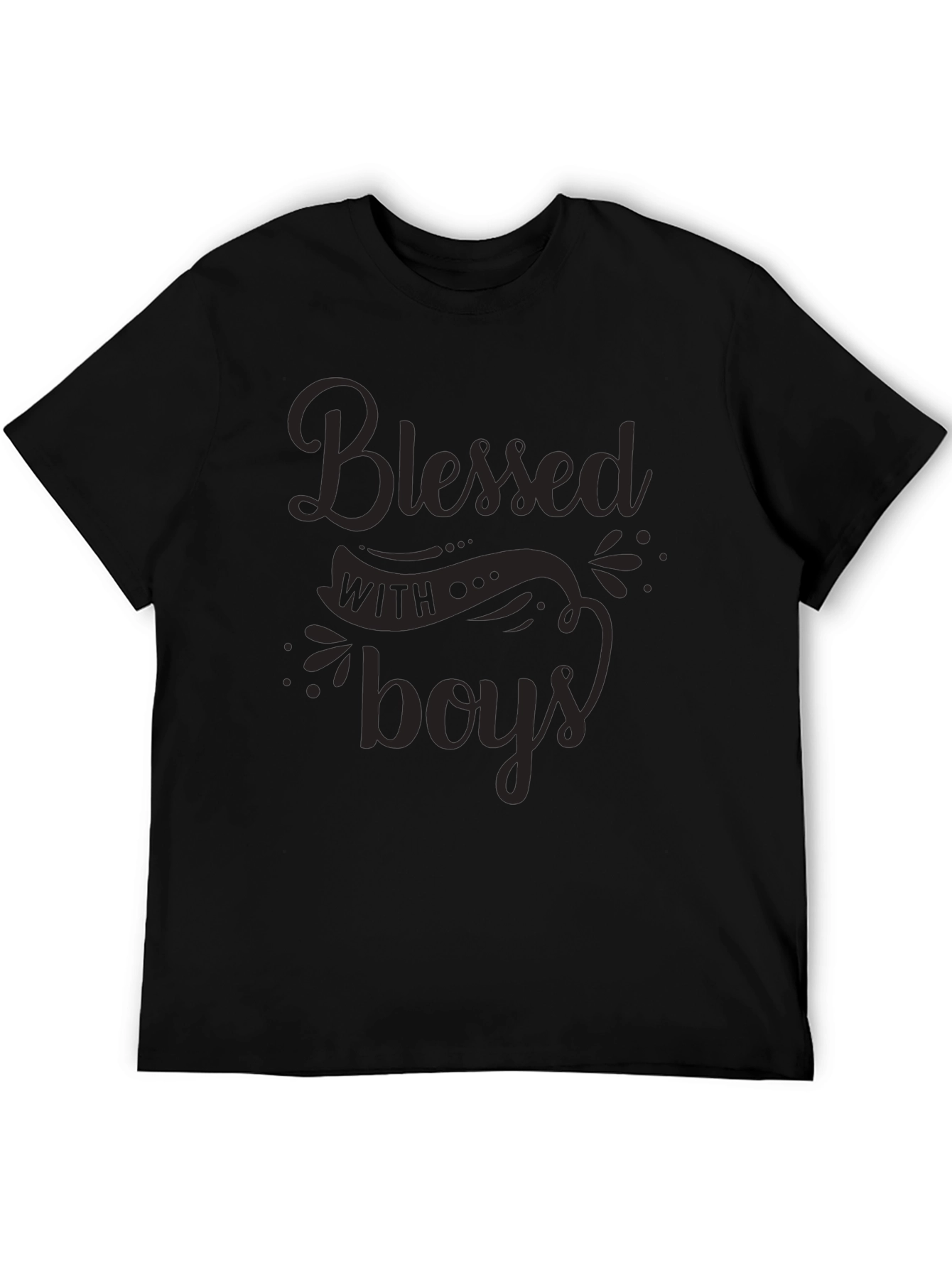 Blessed With Boys Black Graphic Tee