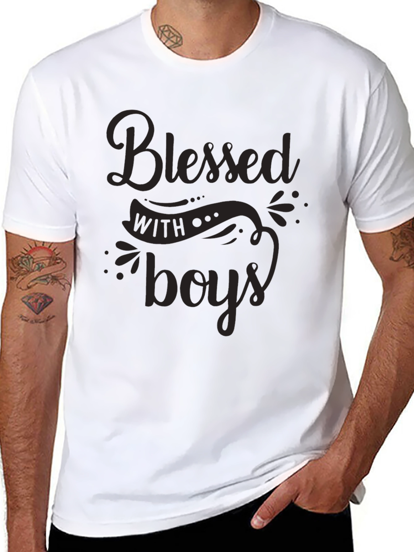 Blessed With Boys Black Graphic Tee