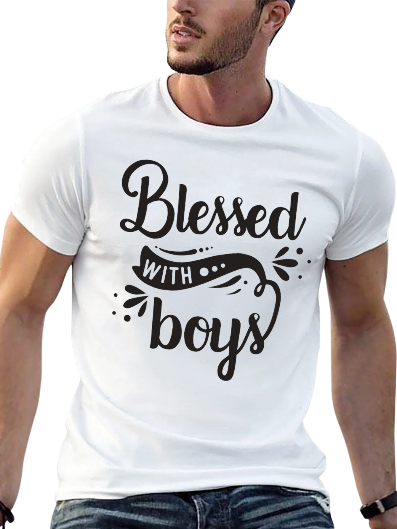 Blessed With Boys Black Graphic Tee