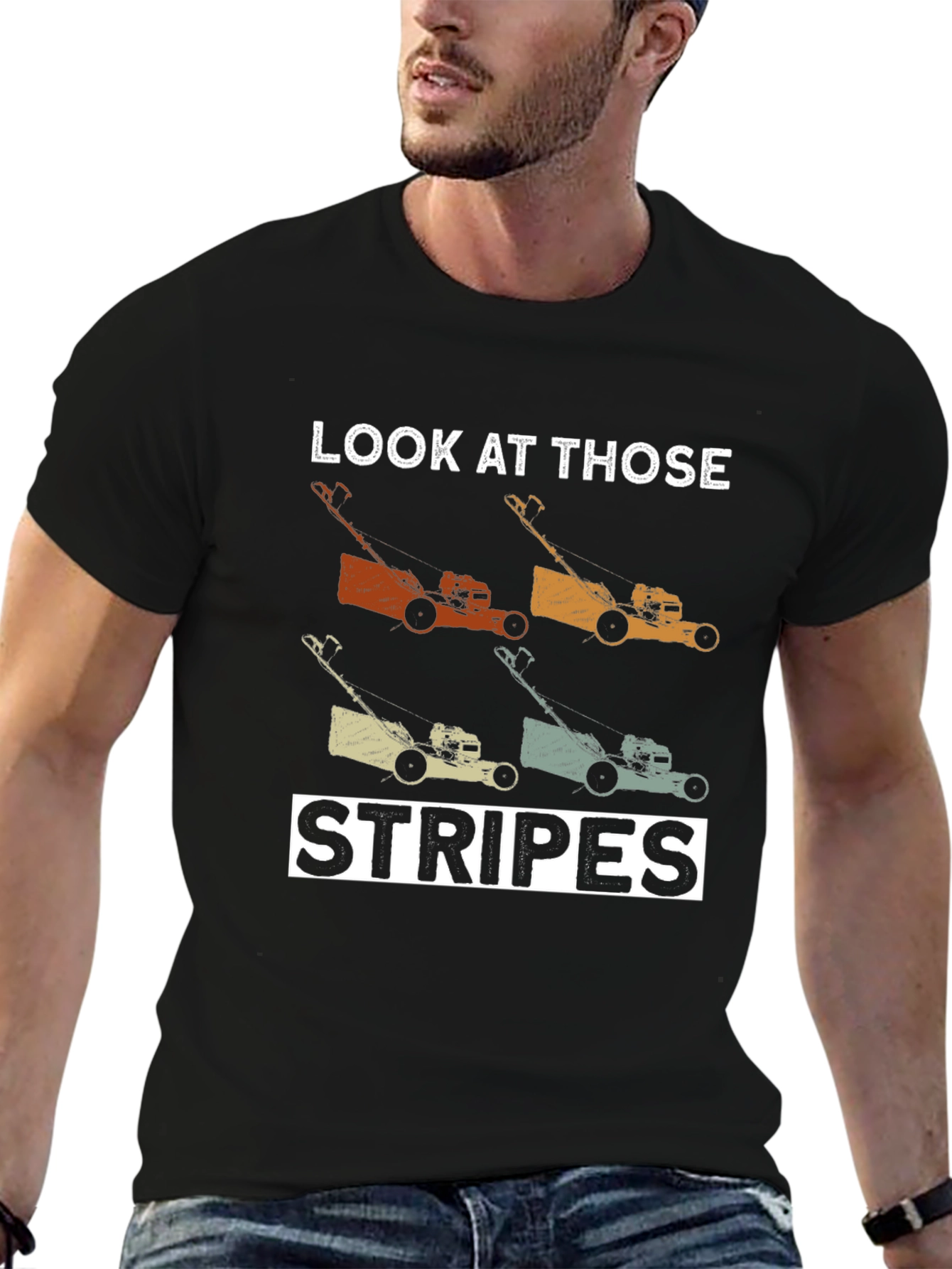 Lawn Mower Stripes Graphic Tee