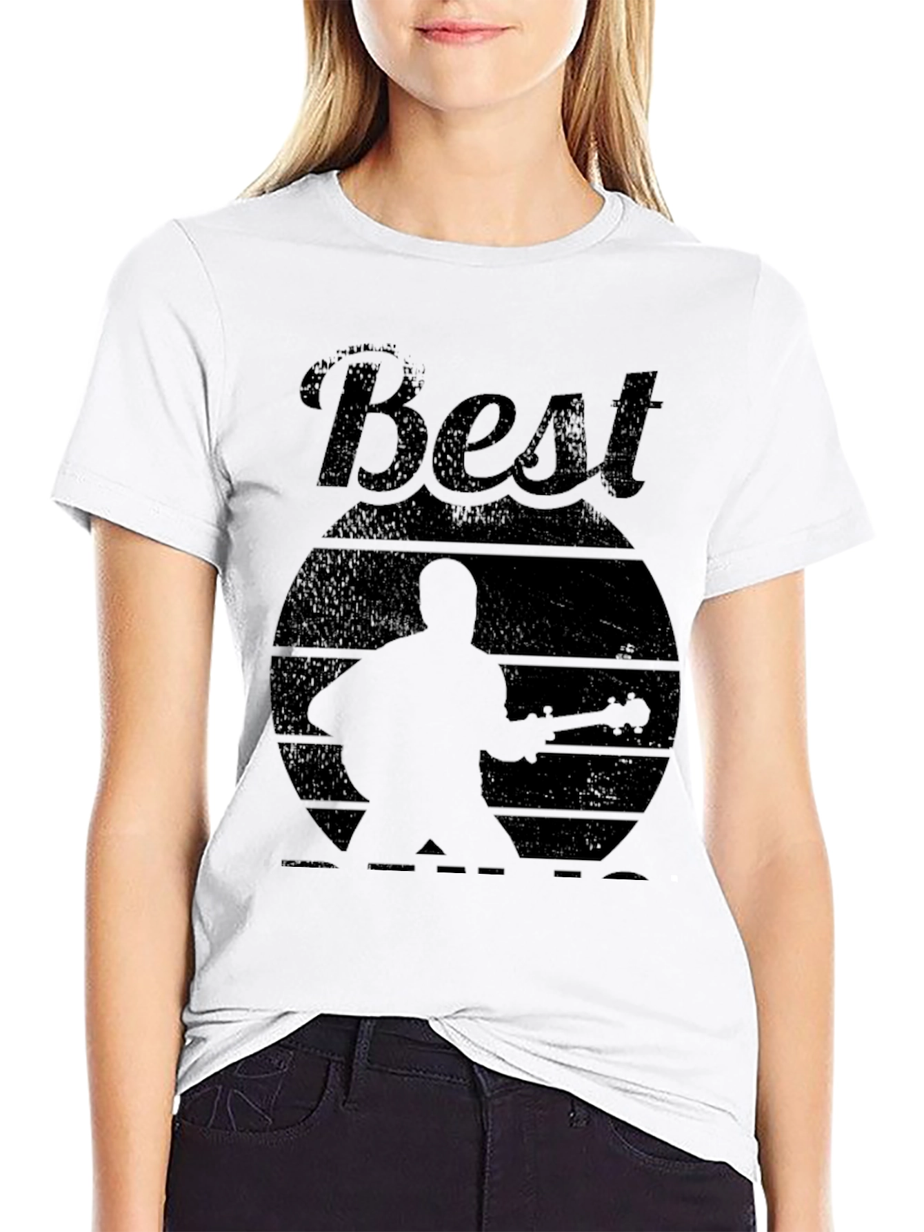 Best Guitarist Silhouette Graphic Tee - Black