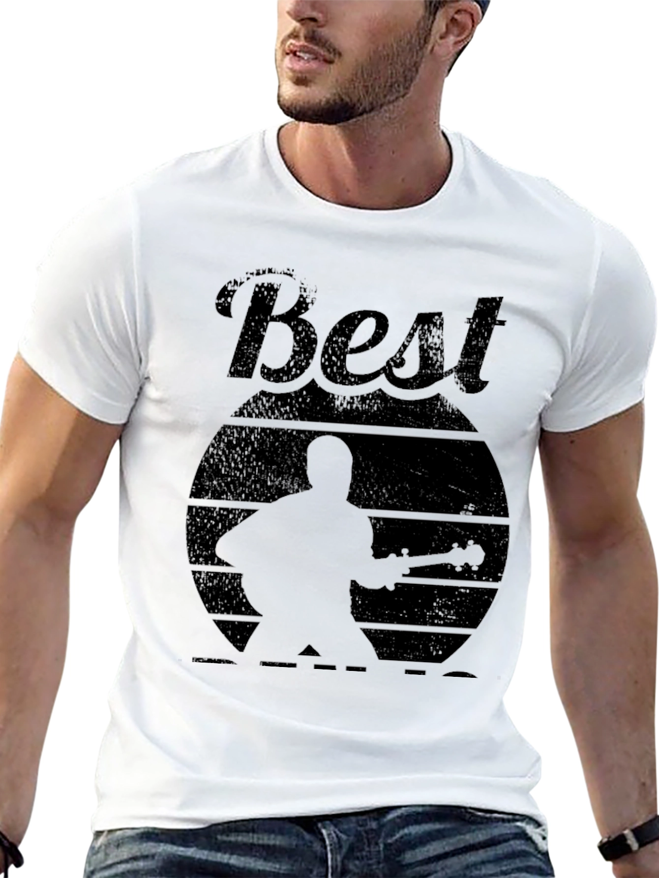 Best Guitarist Silhouette Graphic Tee - Black