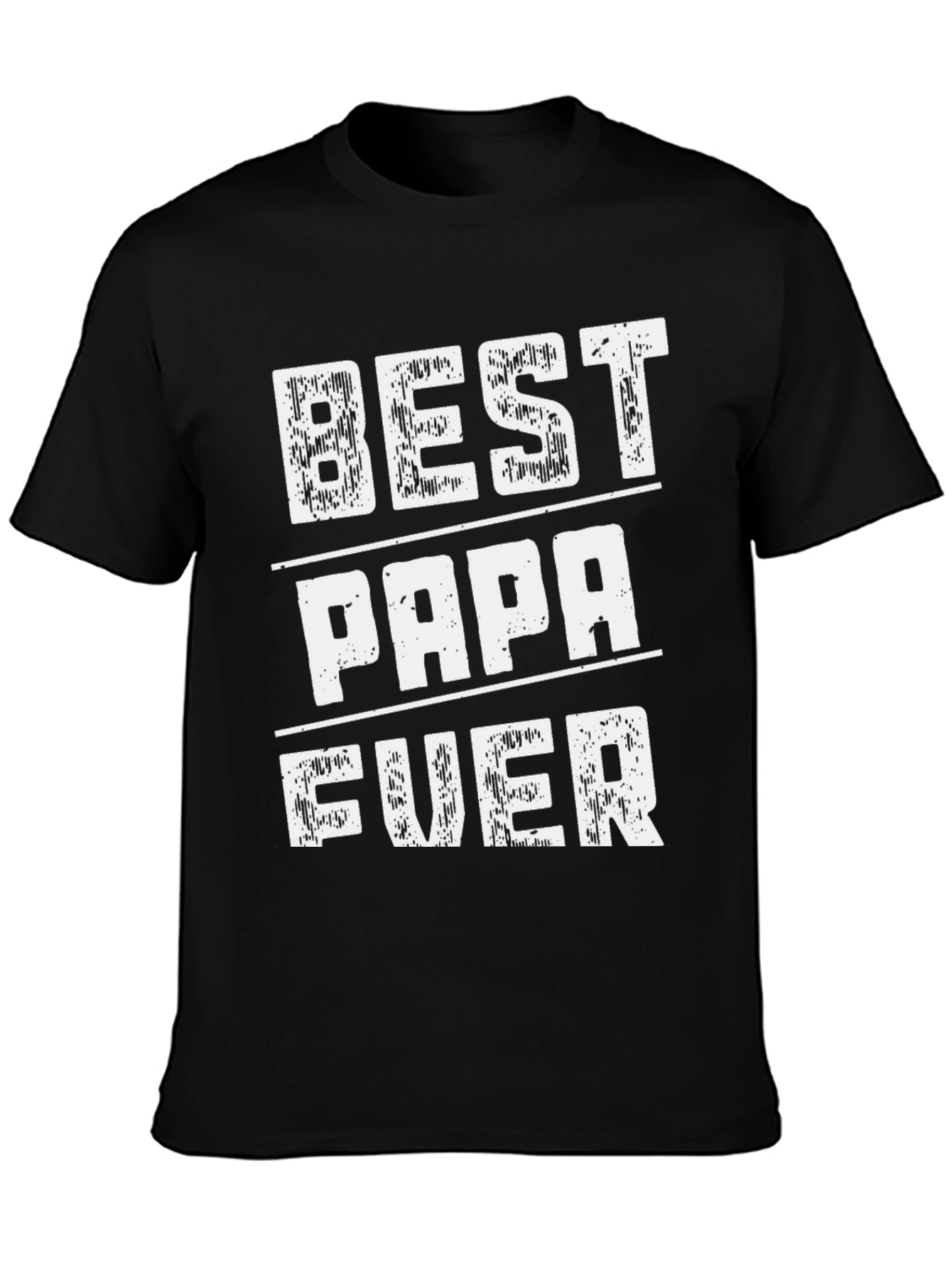 Best Papa Ever Black Graphic T-Shirt