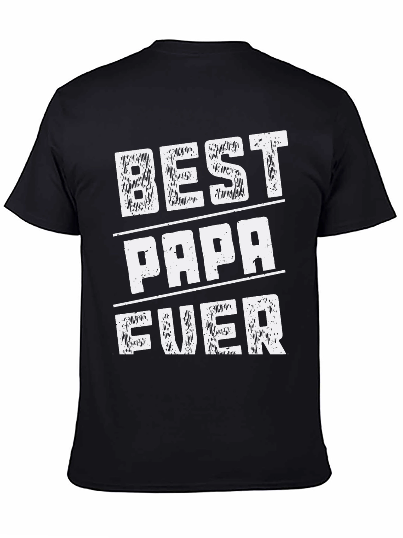 Best Papa Ever Black Graphic T-Shirt