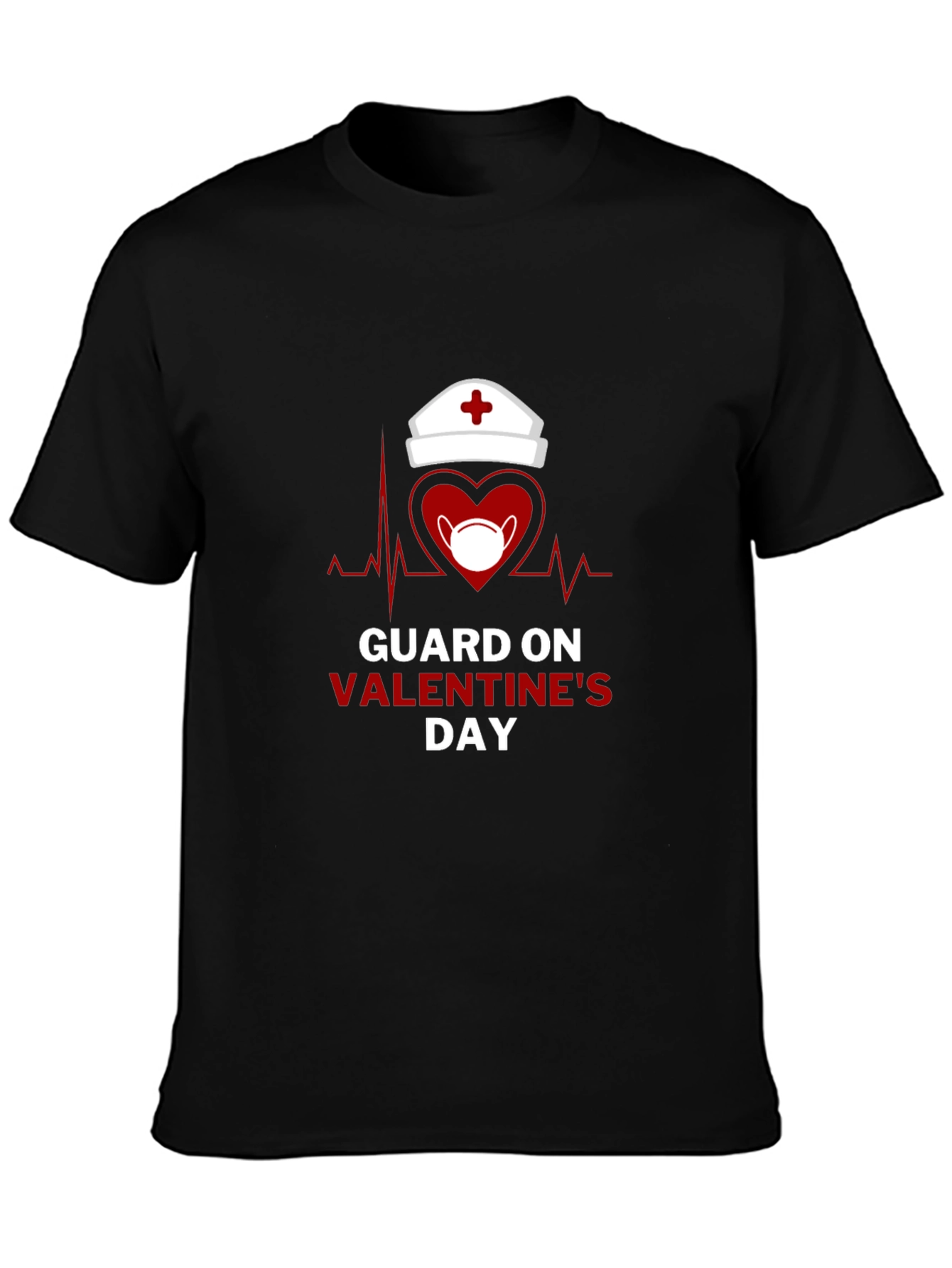 Guard on Valentines Day Black T-Shirt