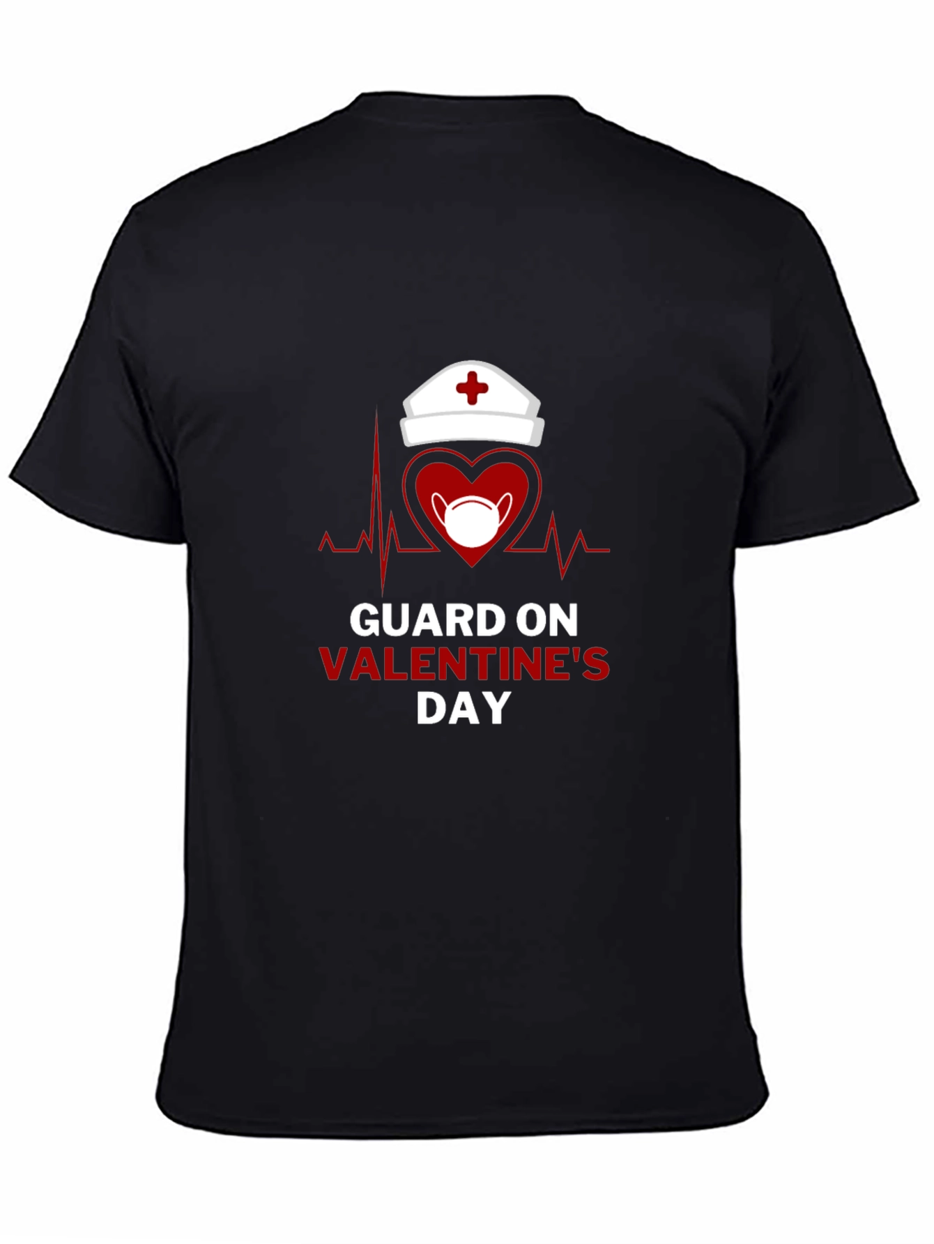 Guard on Valentines Day Black T-Shirt