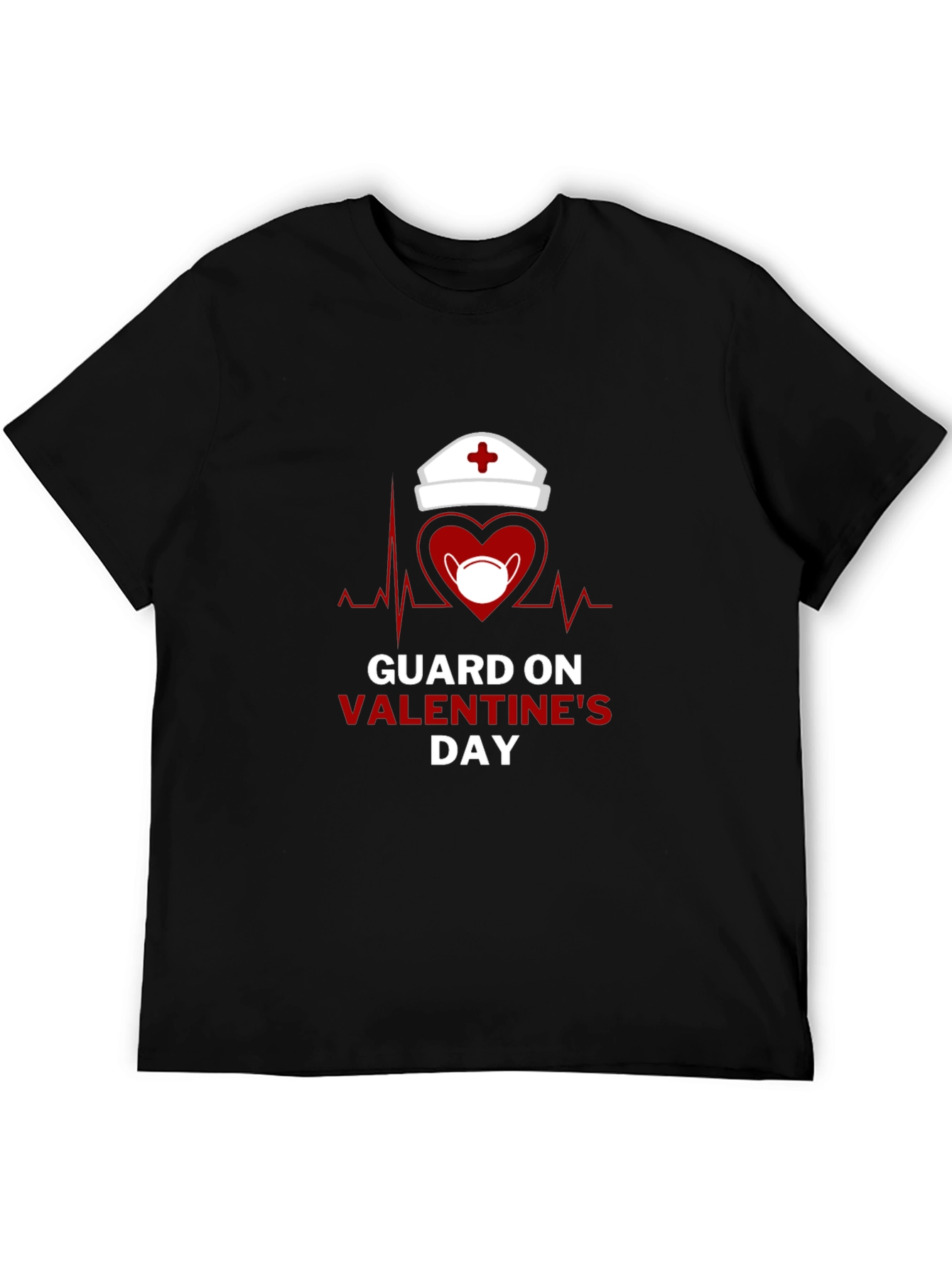 Guard on Valentines Day Black T-Shirt