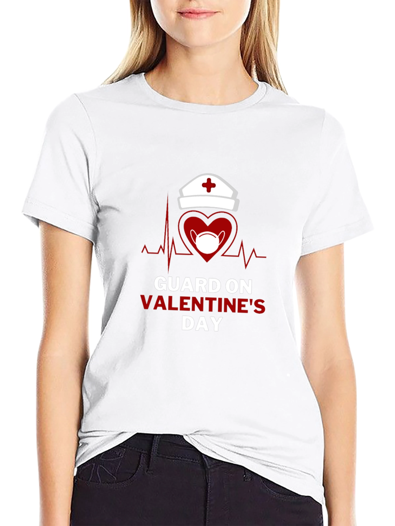 Guard on Valentines Day Black T-Shirt
