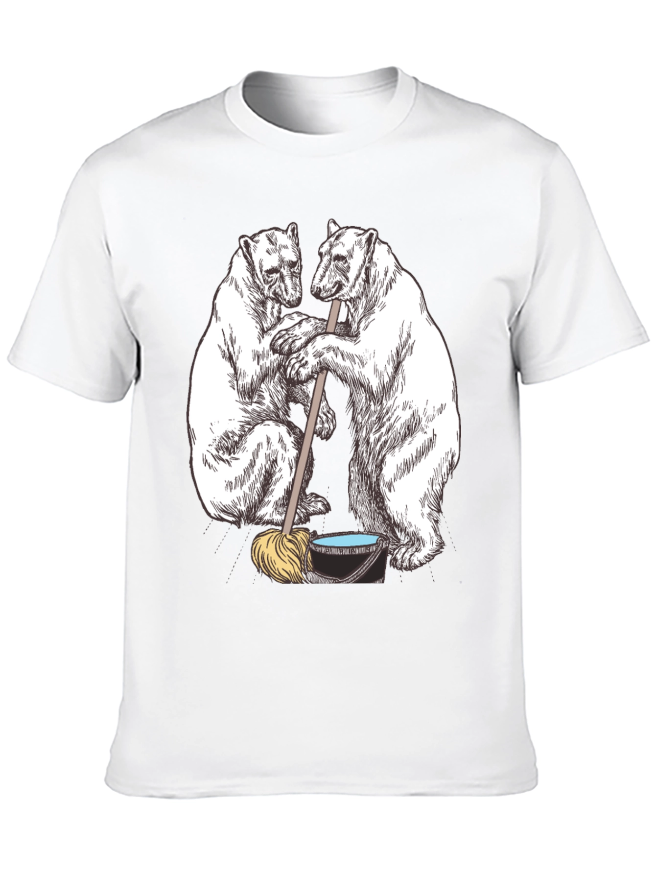 Polar Bear Cleaning Crew Graphic T-Shirt
