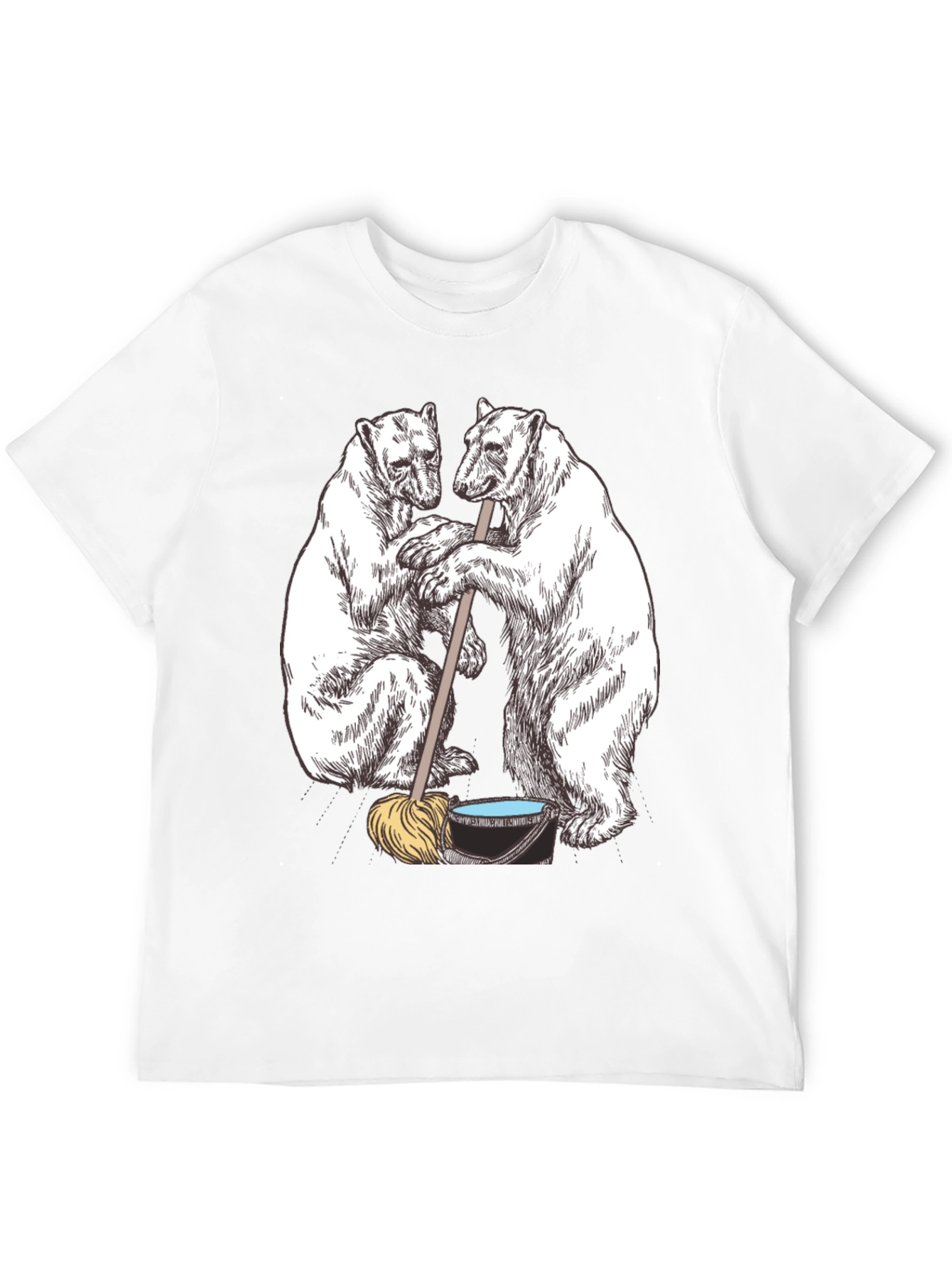 Polar Bear Cleaning Crew Graphic T-Shirt