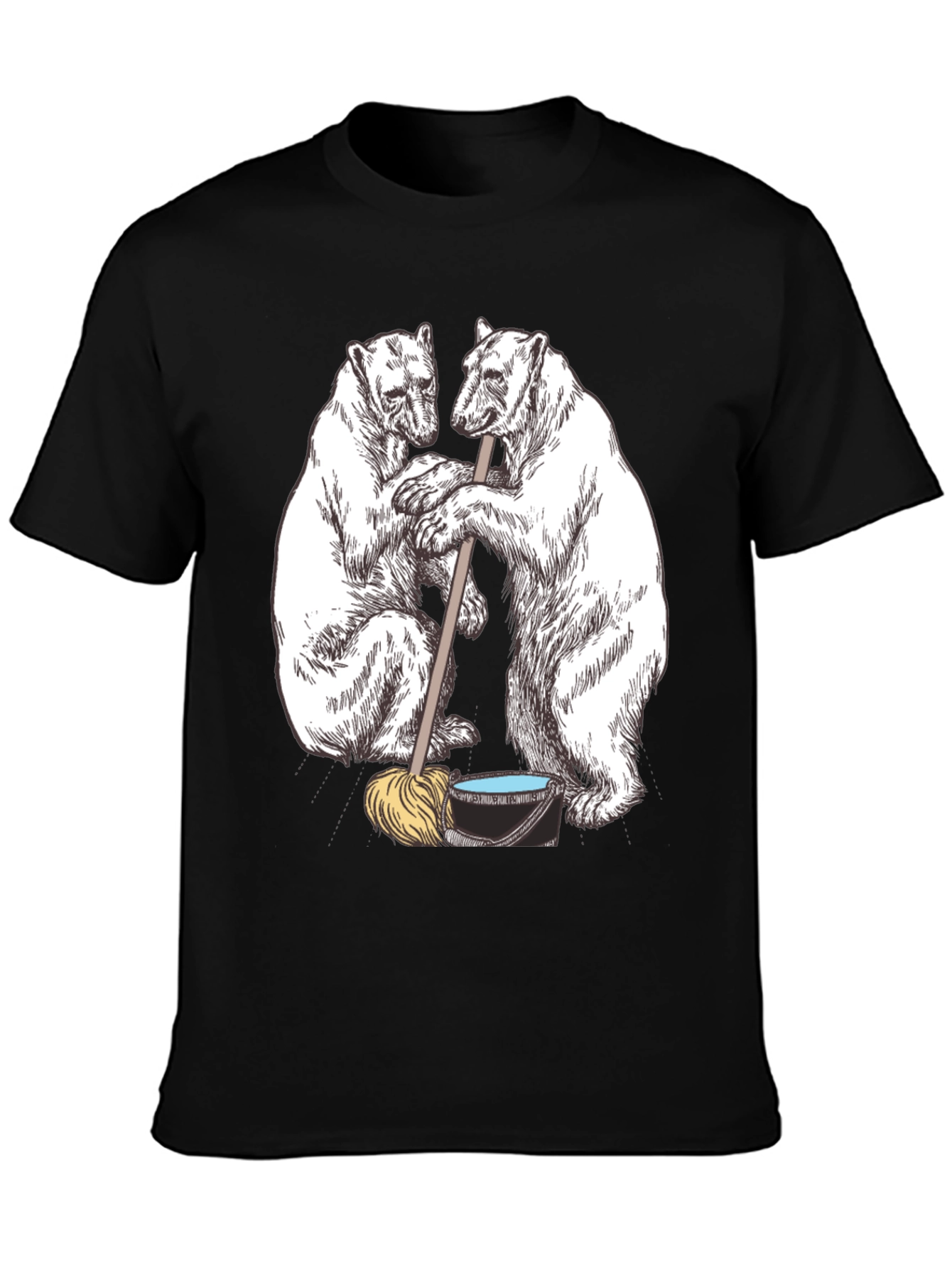 Polar Bear Cleaning Crew Graphic T-Shirt