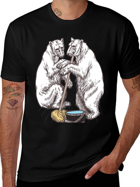 Polar Bear Cleaning Crew Graphic T-Shirt
