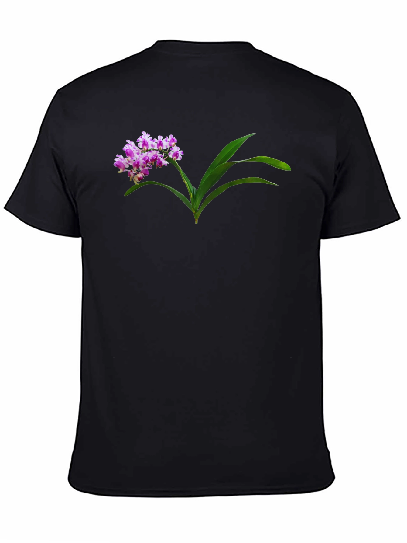 Floral Print Black T-Shirt - Unique Nature Design