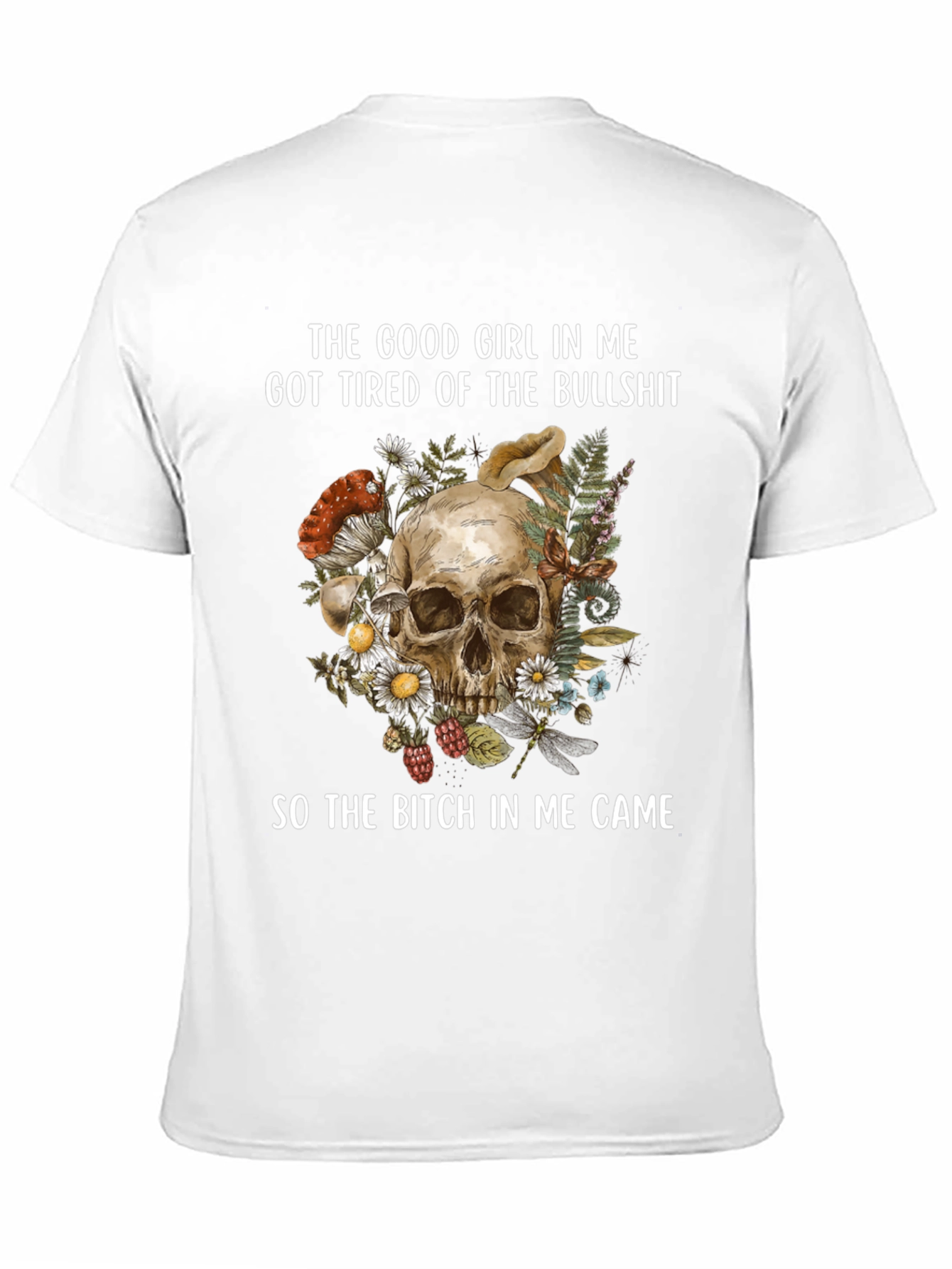 Good Girl Tired Skull Graphic T-Shirt