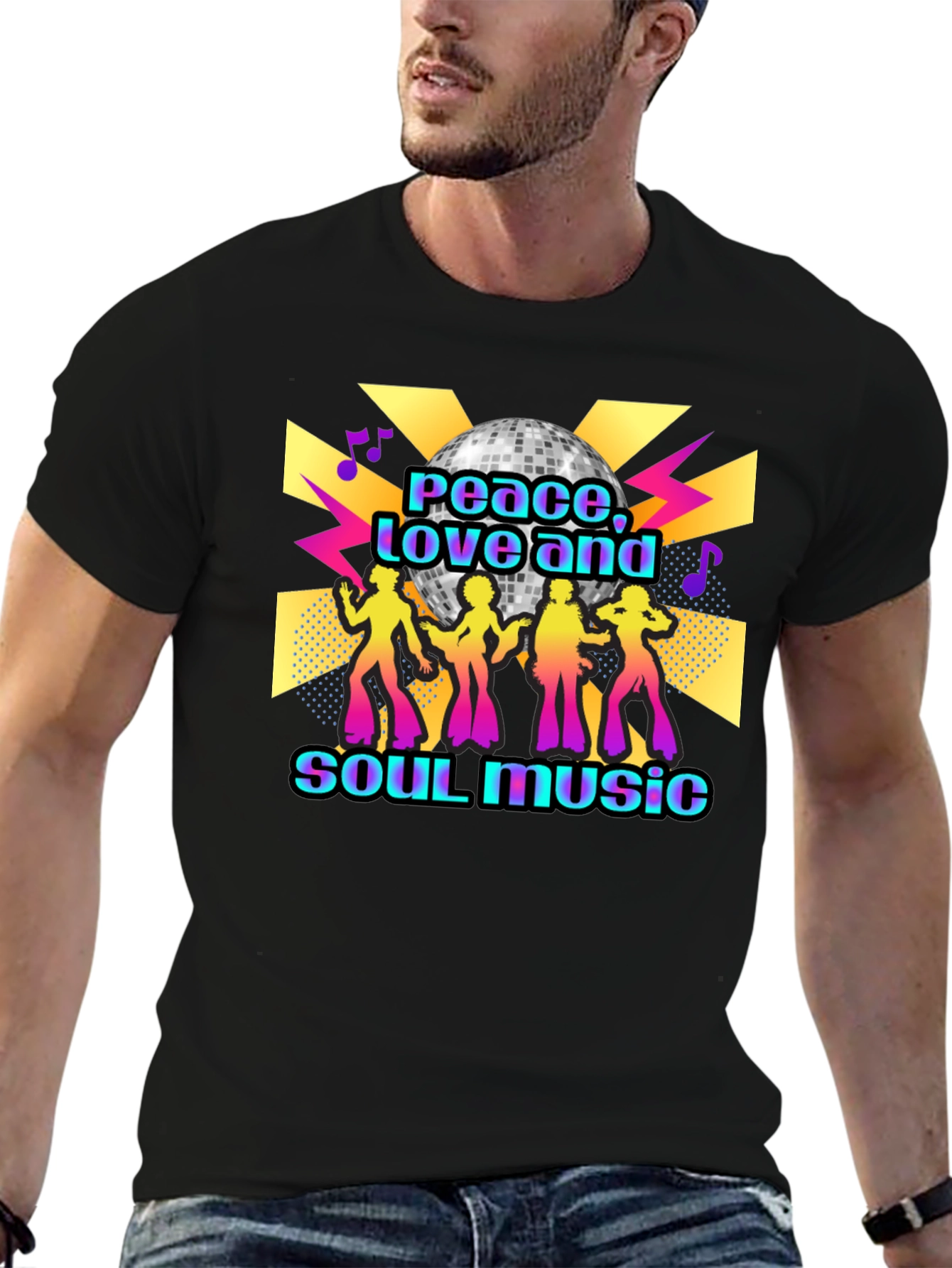 Peace Love Soul Music Disco T-Shirt