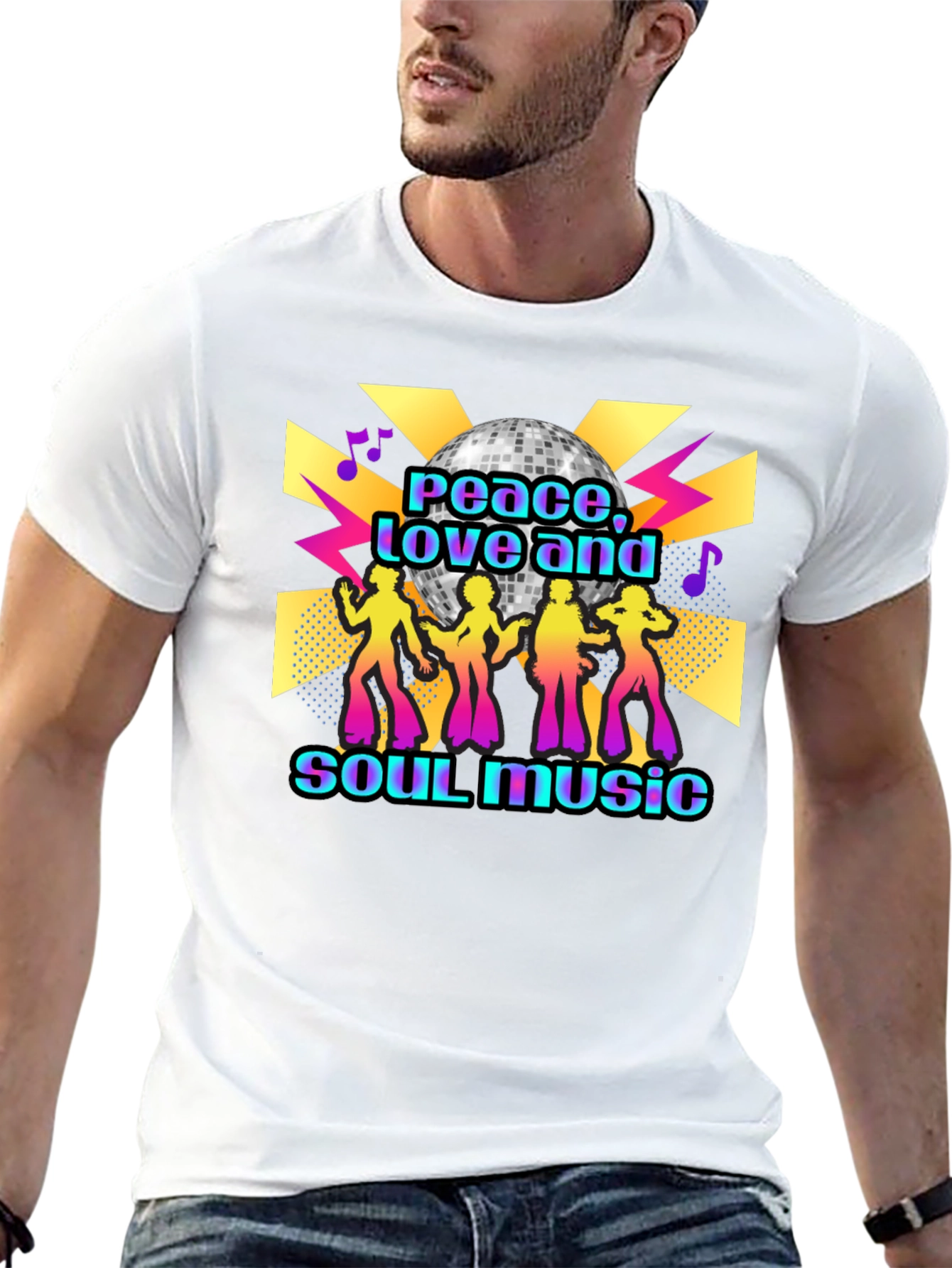Peace Love Soul Music Disco T-Shirt