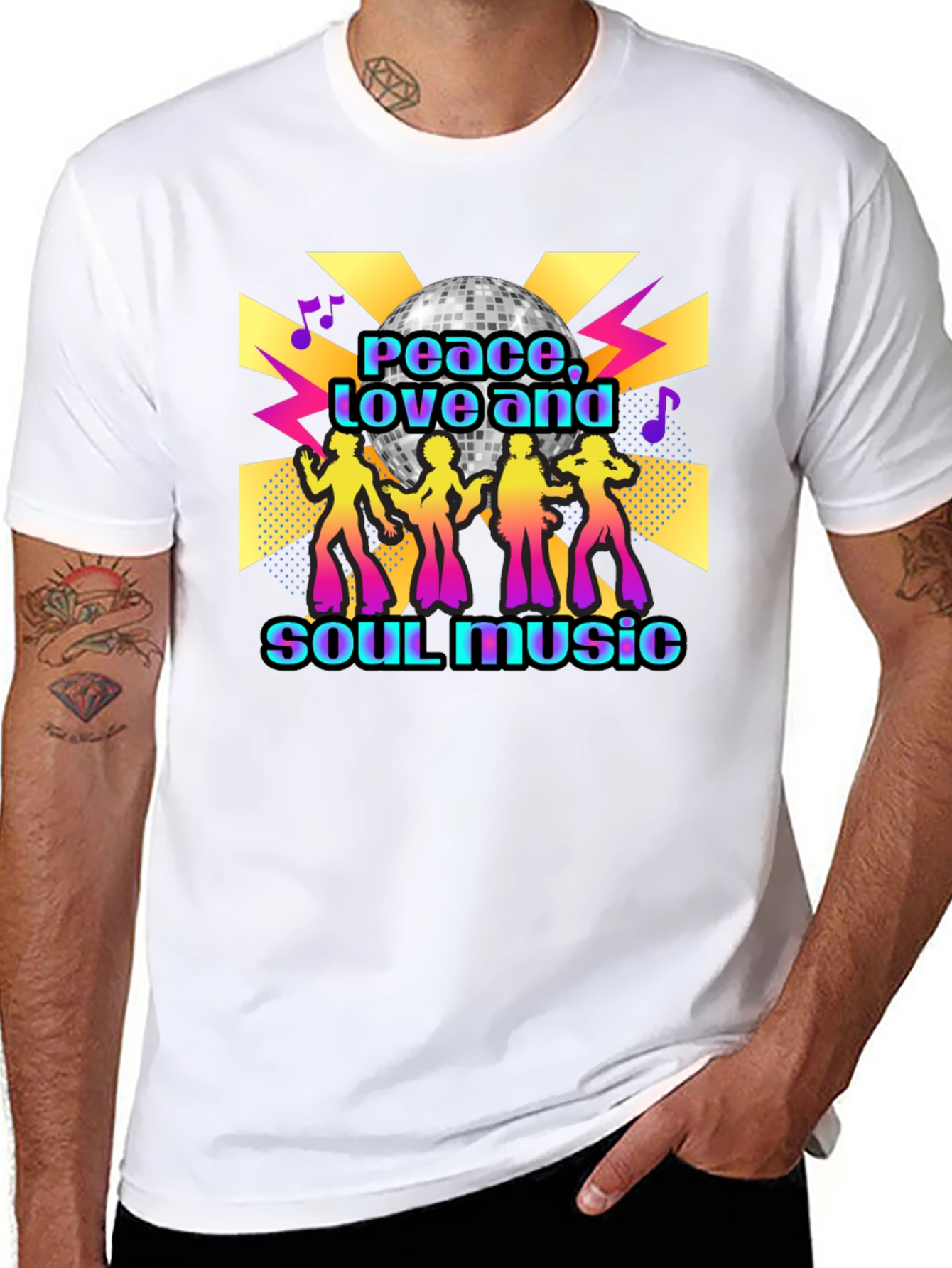 Peace Love Soul Music Disco T-Shirt