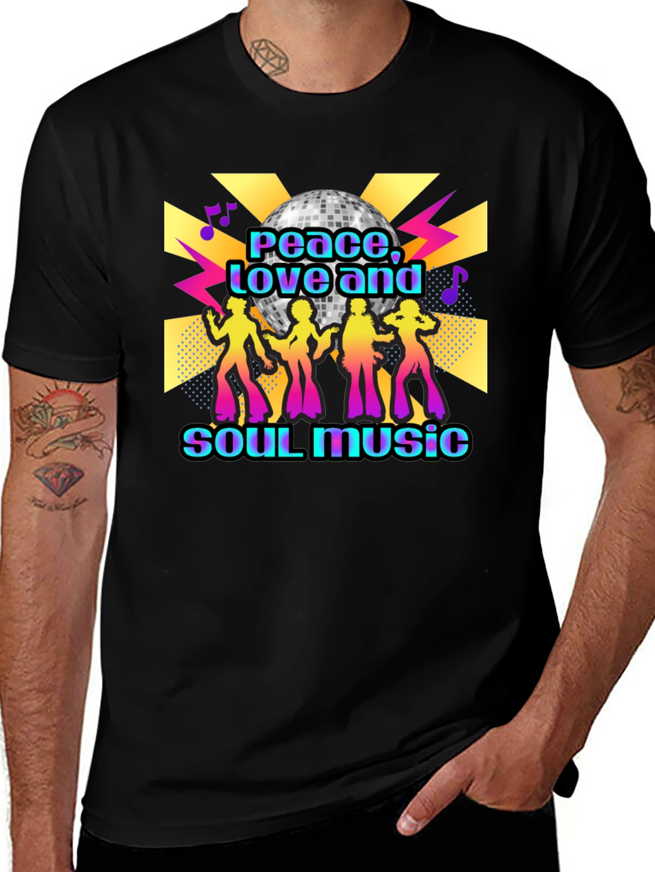 Peace Love Soul Music Disco T-Shirt