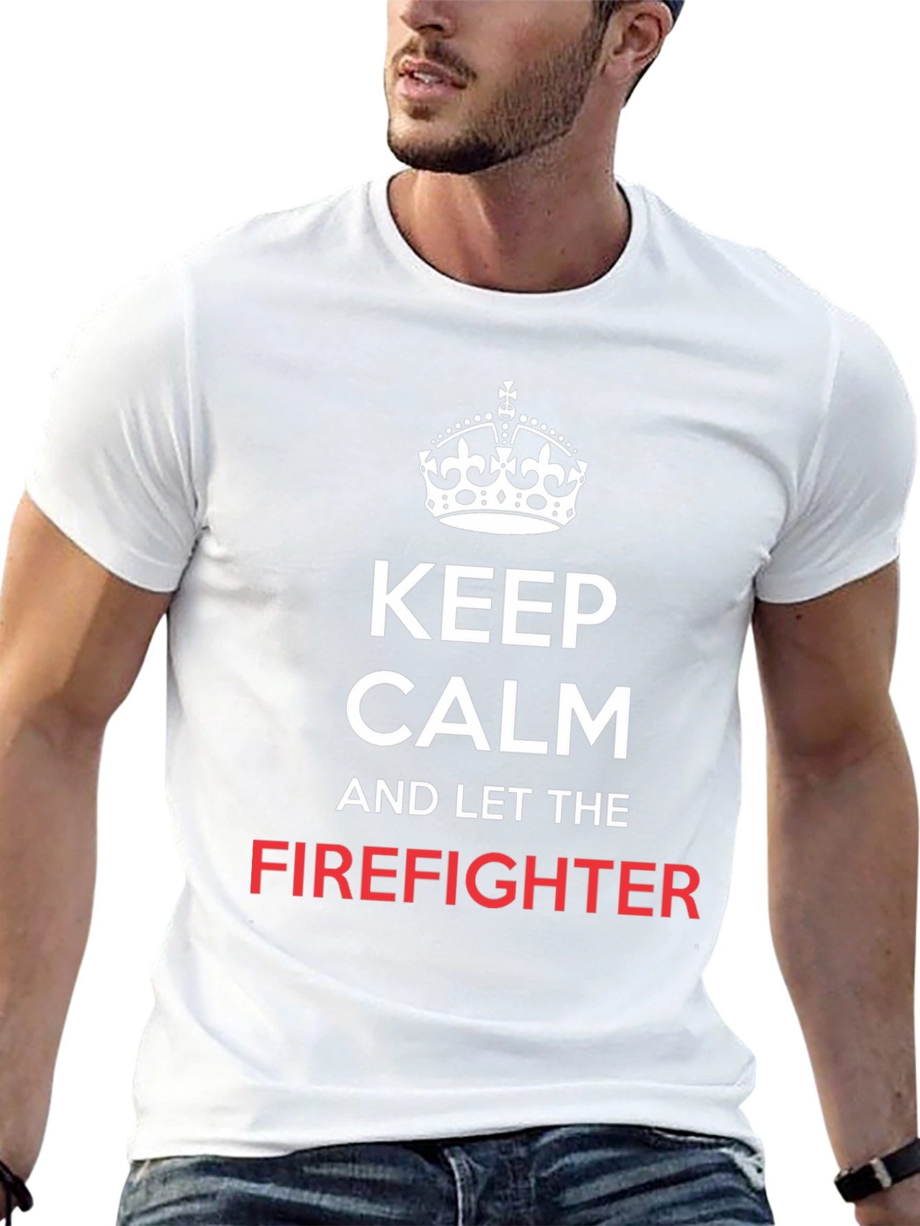 Keep Calm Firefighter Tee - Black Cotton T-Shirt