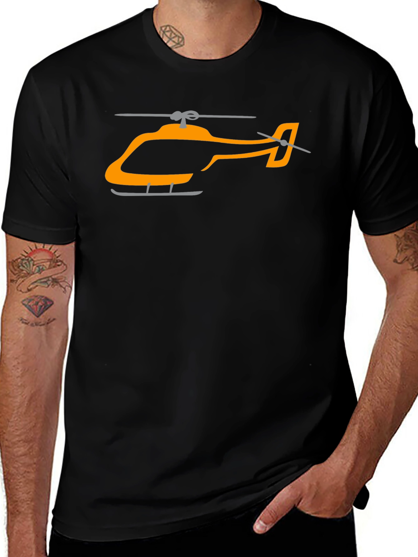 Helicopter Graphic T-Shirt - Modern Aviation Tee