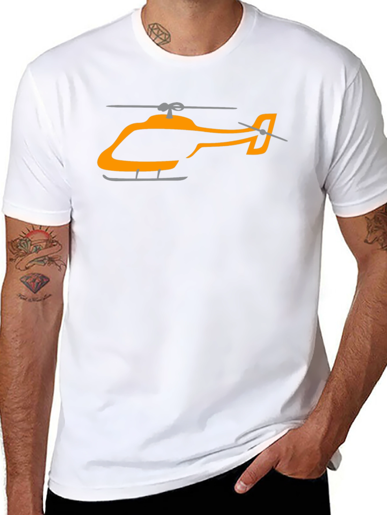 Helicopter Graphic T-Shirt - Modern Aviation Tee