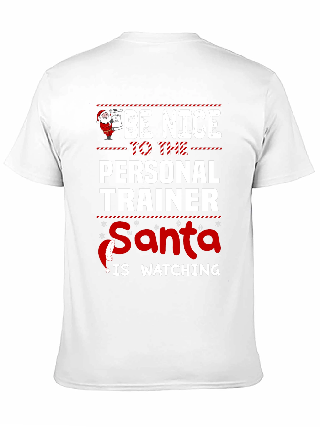 Funny Personal Trainer Santa Watching Christmas T-Shirt