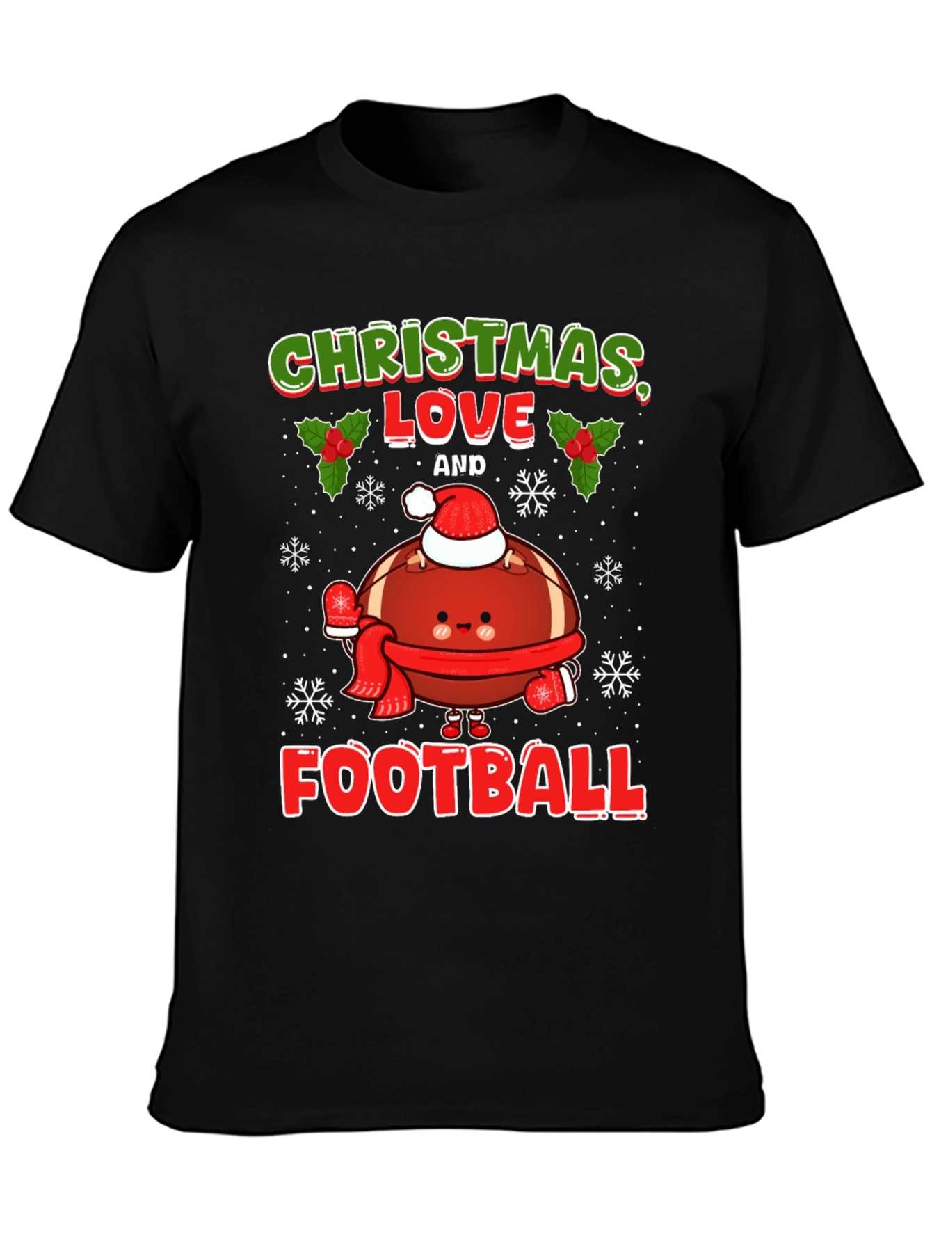 Christmas Love and Football T-Shirt