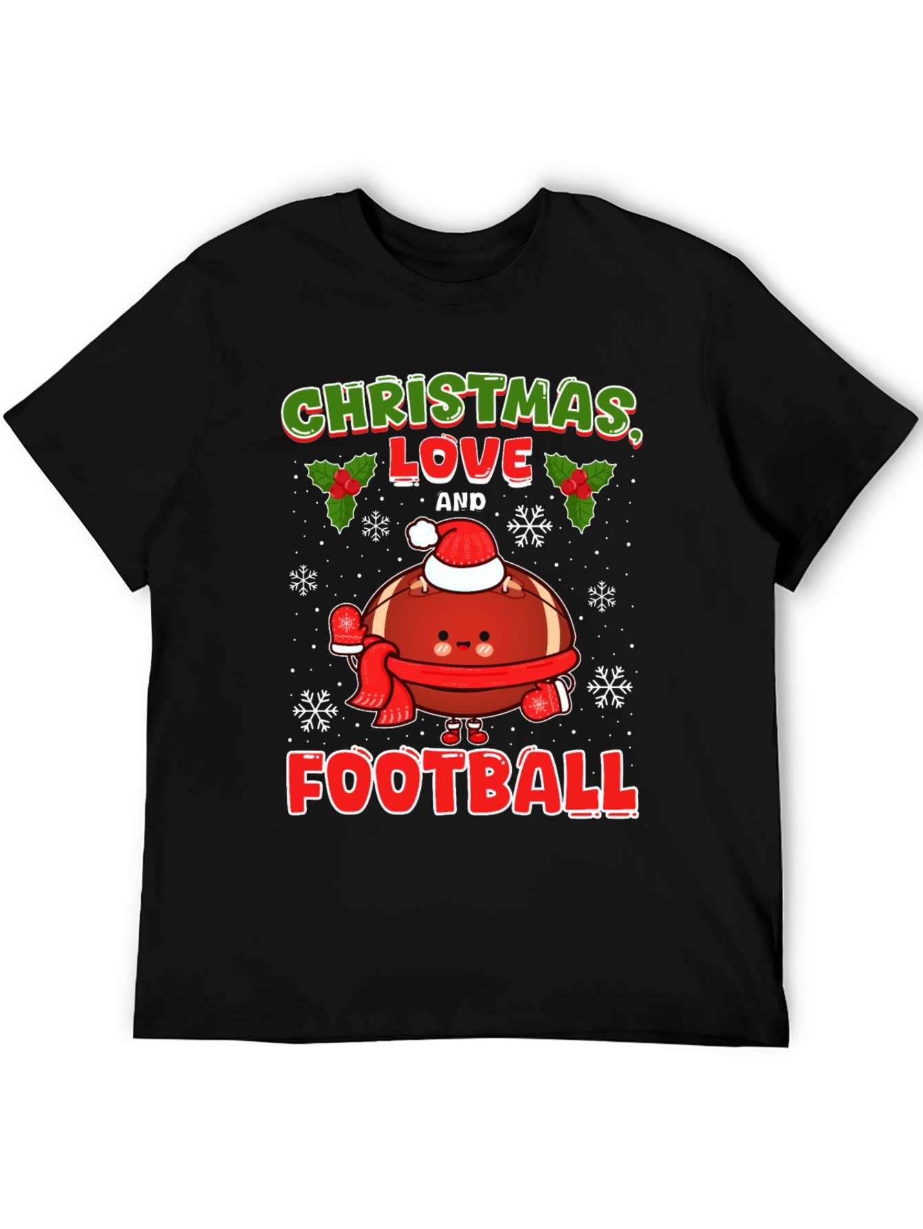 Christmas Love and Football T-Shirt