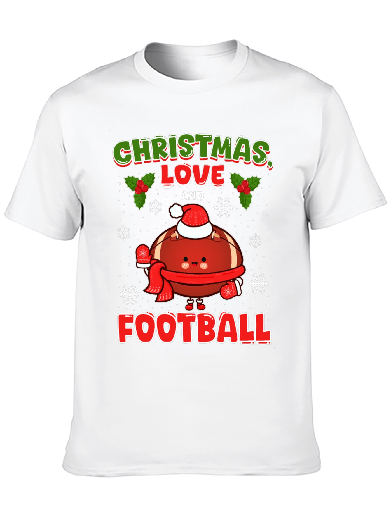 Christmas Love and Football T-Shirt