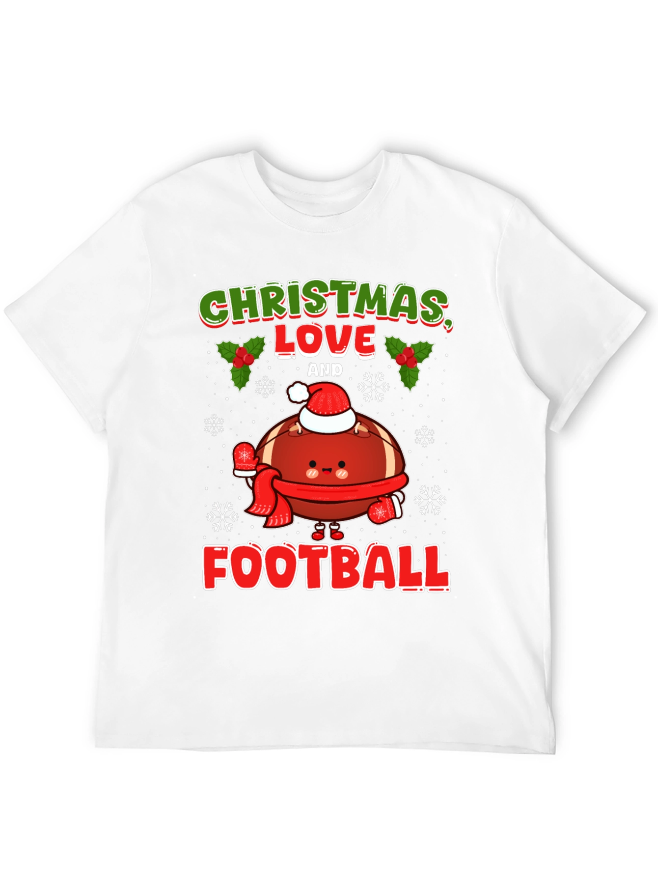 Christmas Love and Football T-Shirt