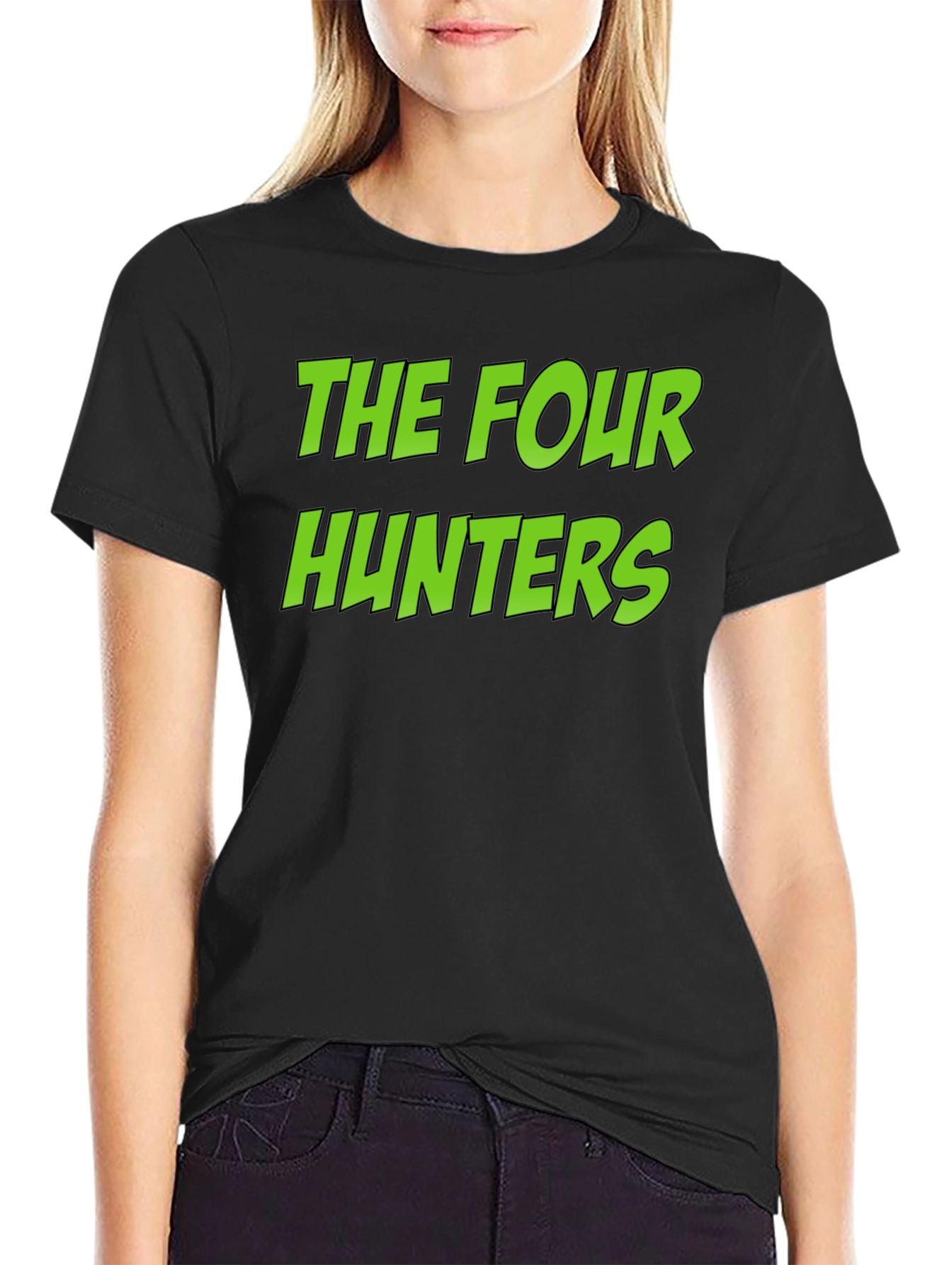 The Four Hunters Graphic Tee - Black Cotton T-Shirt