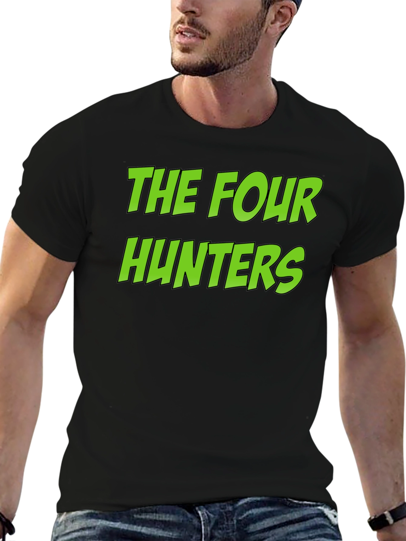 The Four Hunters Graphic Tee - Black Cotton T-Shirt