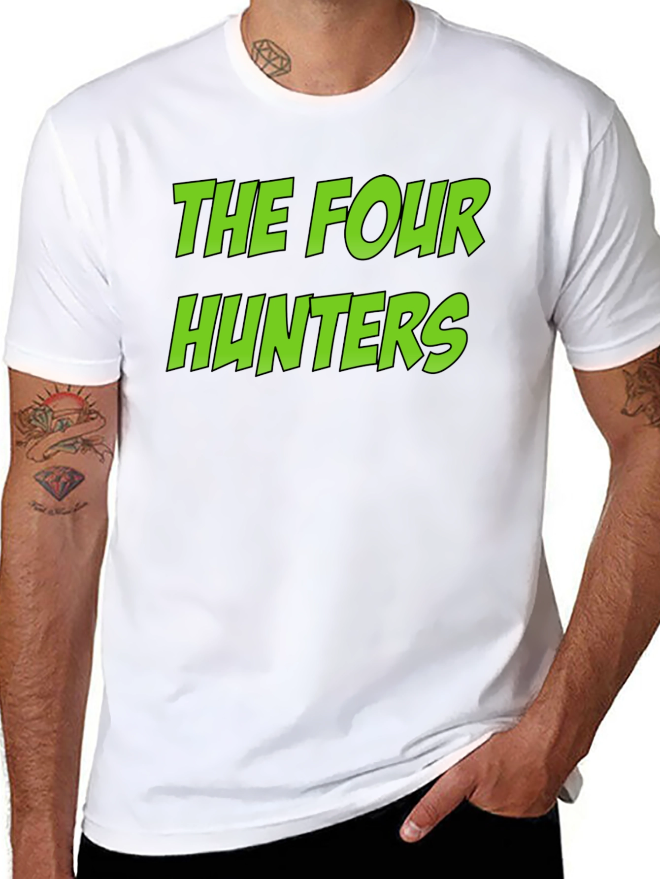 The Four Hunters Graphic Tee - Black Cotton T-Shirt