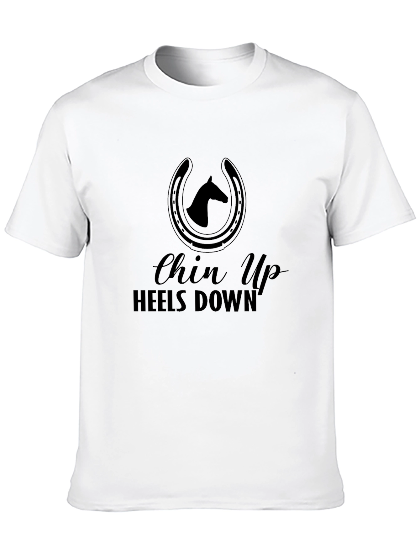 Chin Up Heels Down Black Graphic Tee