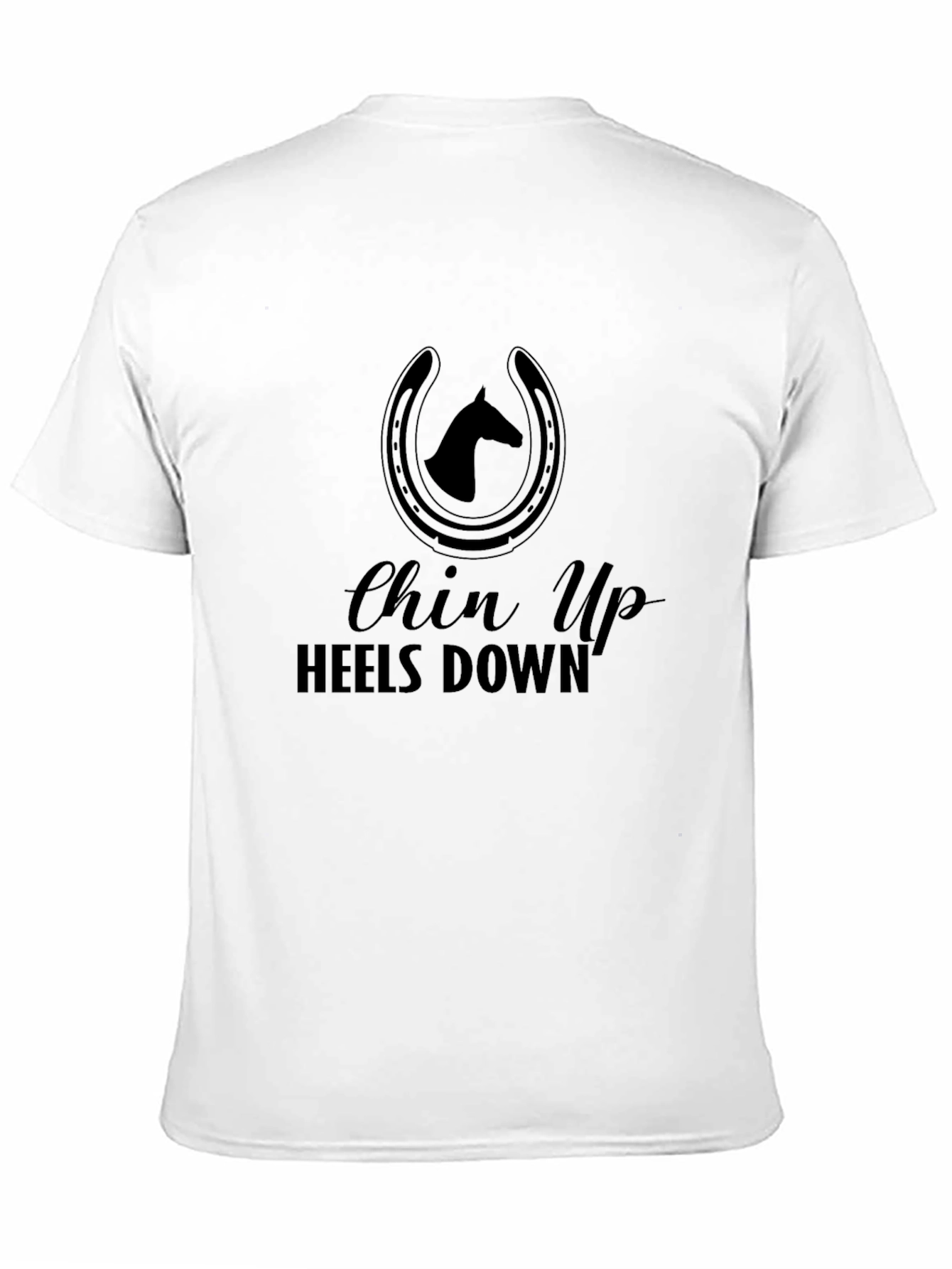 Chin Up Heels Down Black Graphic Tee