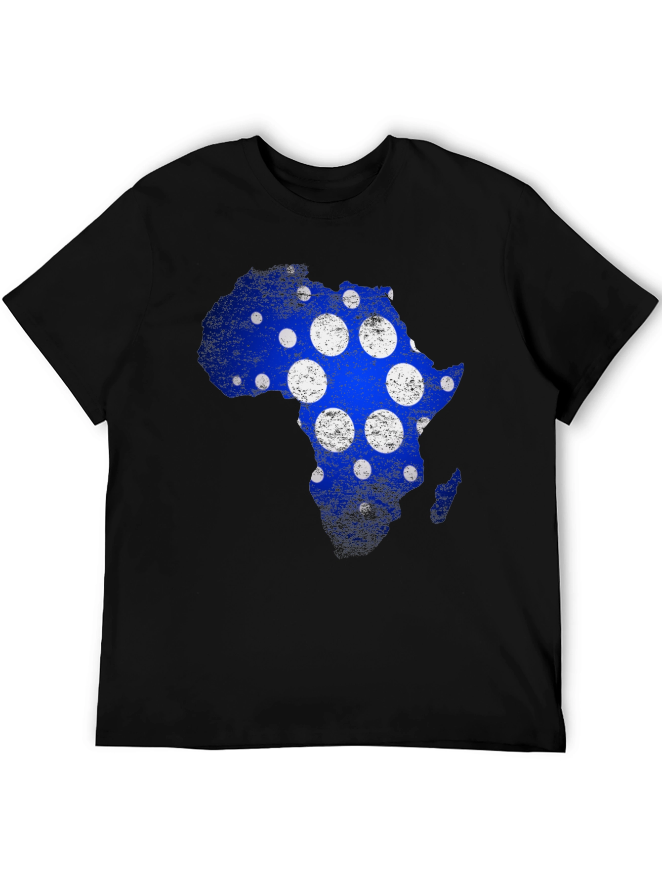Africa Map Blue & White Polka Dot Graphic Tee