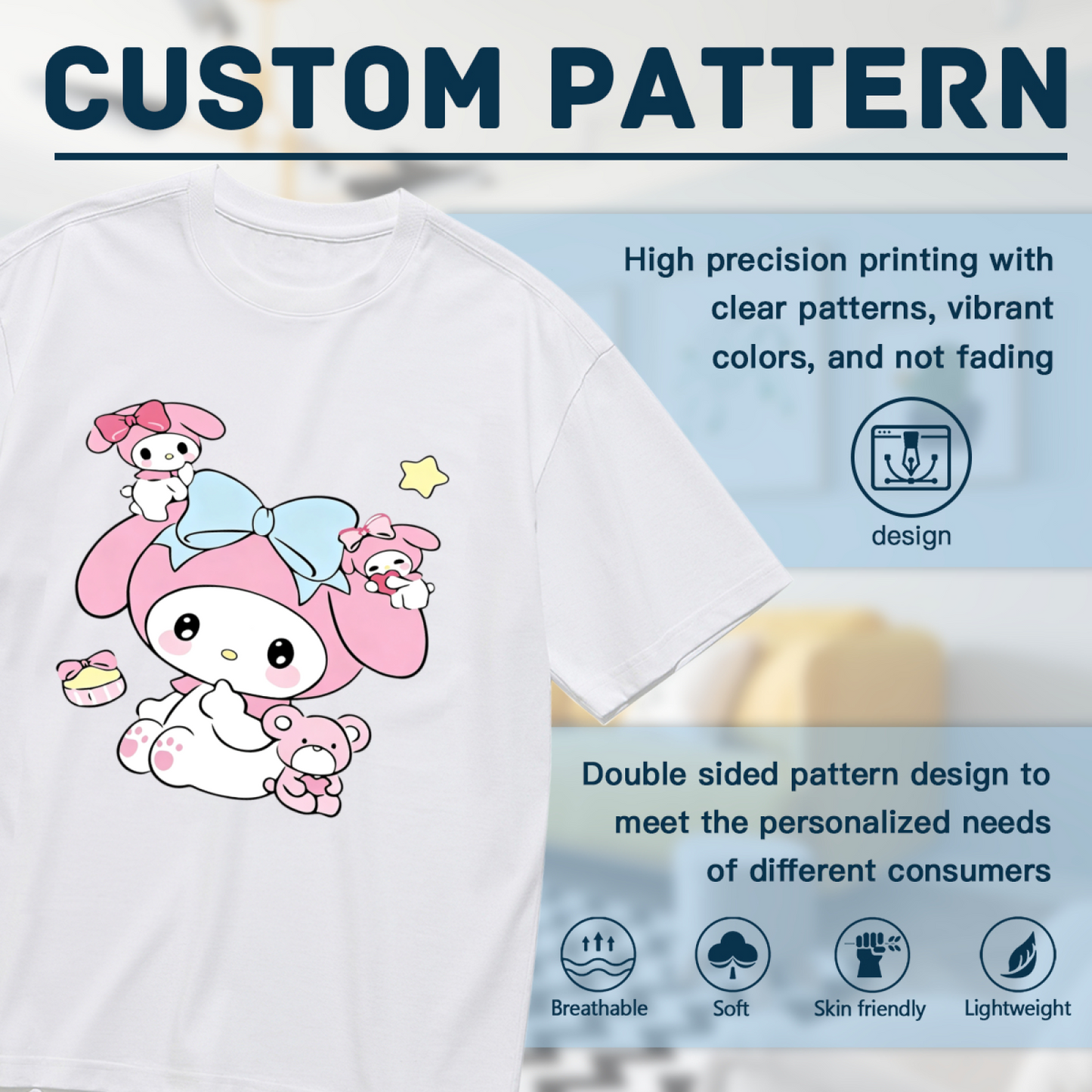 Dreamy My Melody With Little Friends Plus?Size Women White Tee