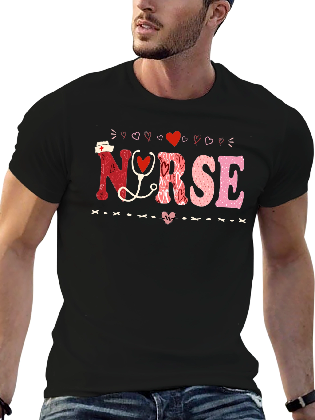 Nurse Valentines Day Heart T-Shirt