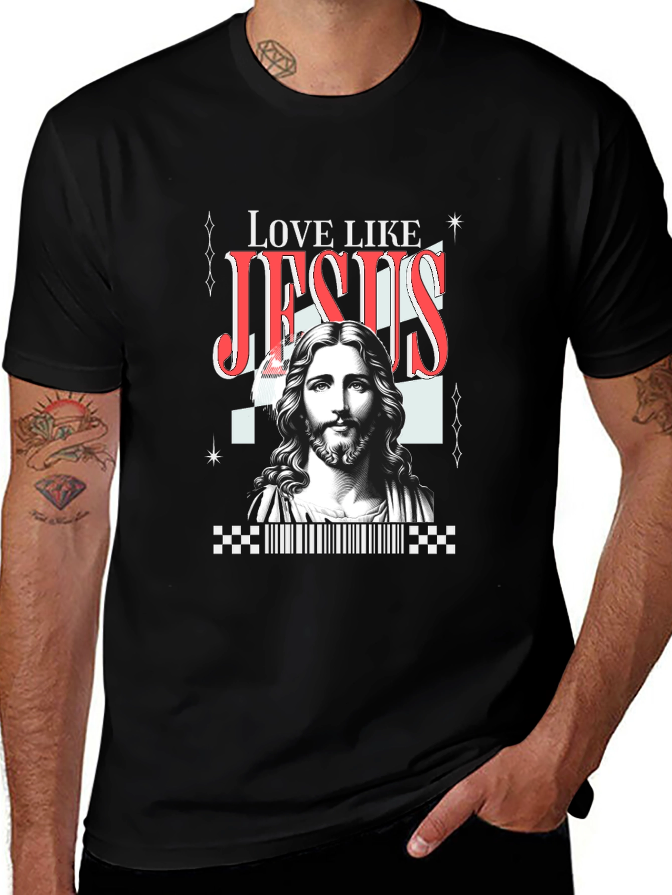Love Like Jesus Graphic Tee - Black Casual Shirt