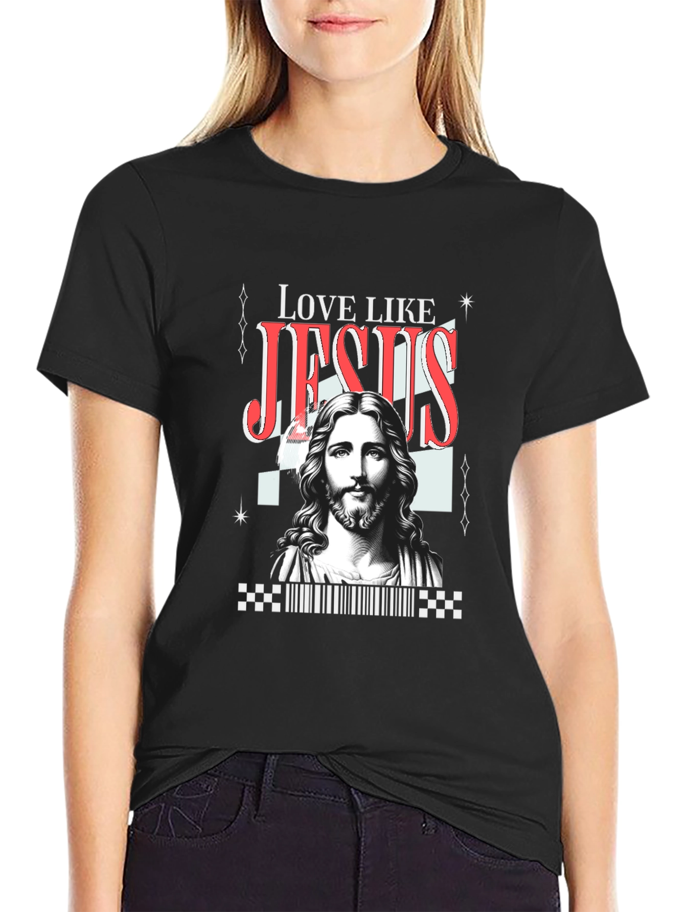 Love Like Jesus Graphic Tee - Black Casual Shirt