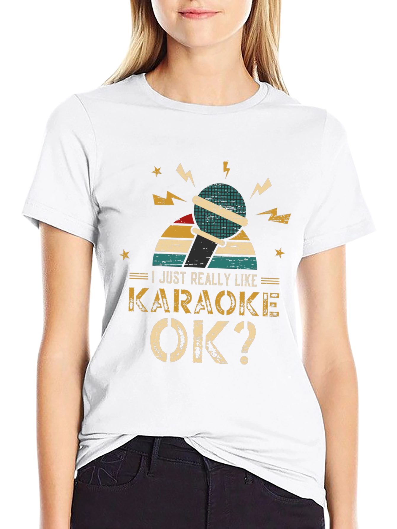 Karaoke Lover T-Shirt - Retro Microphone Design