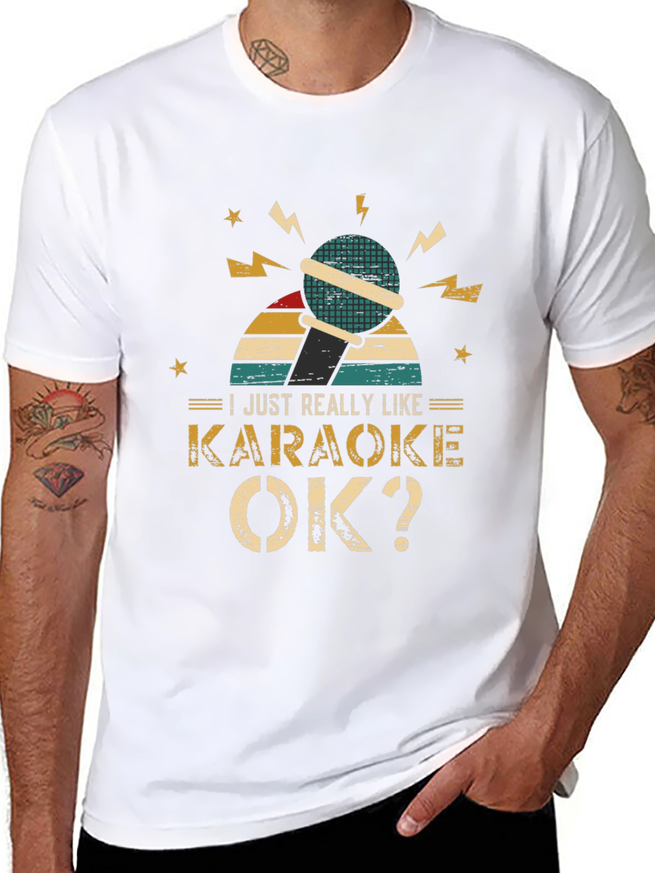 Karaoke Lover T-Shirt - Retro Microphone Design
