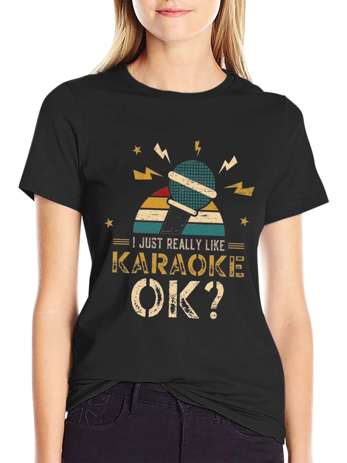 Karaoke Lover T-Shirt - Retro Microphone Design