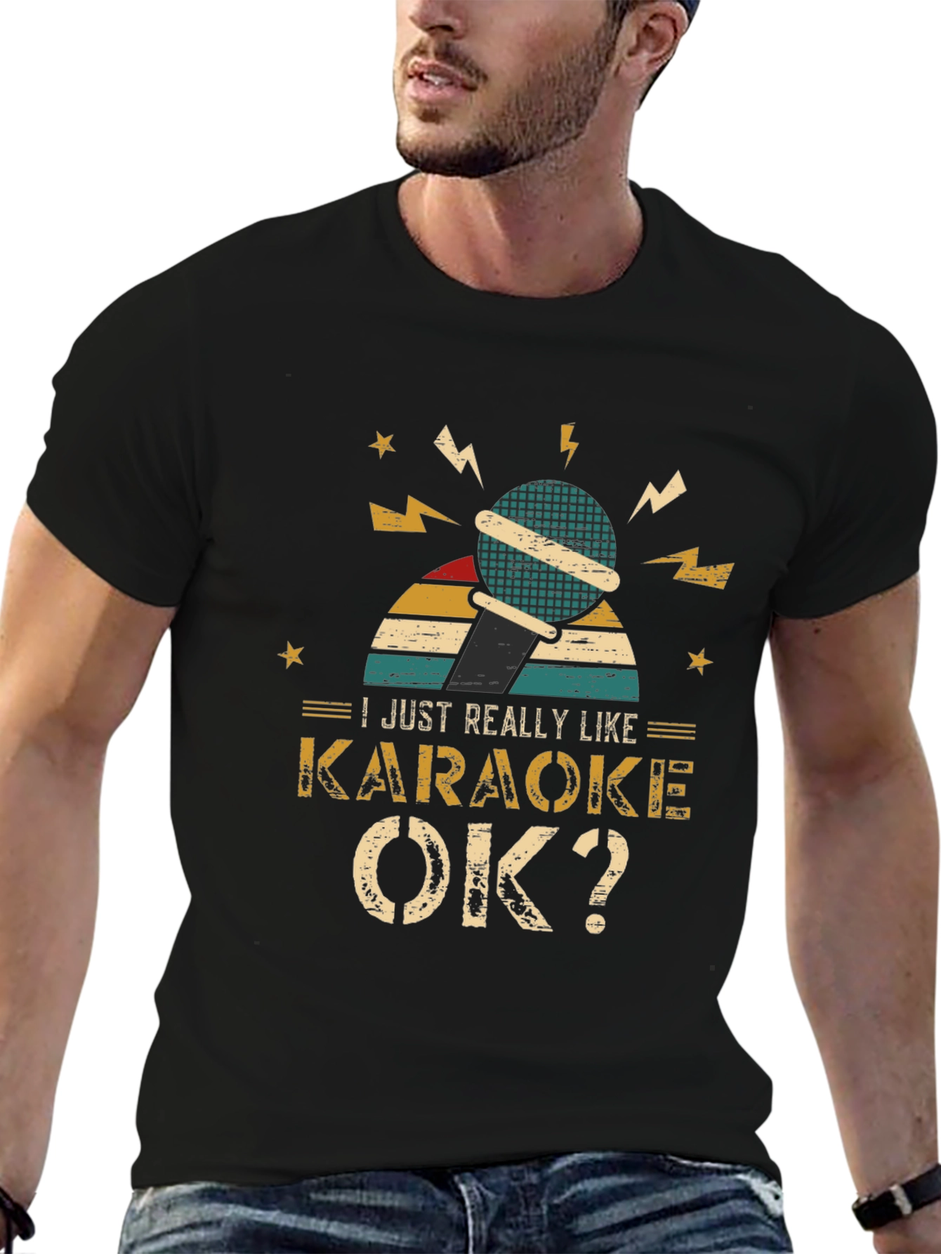 Karaoke Lover T-Shirt - Retro Microphone Design